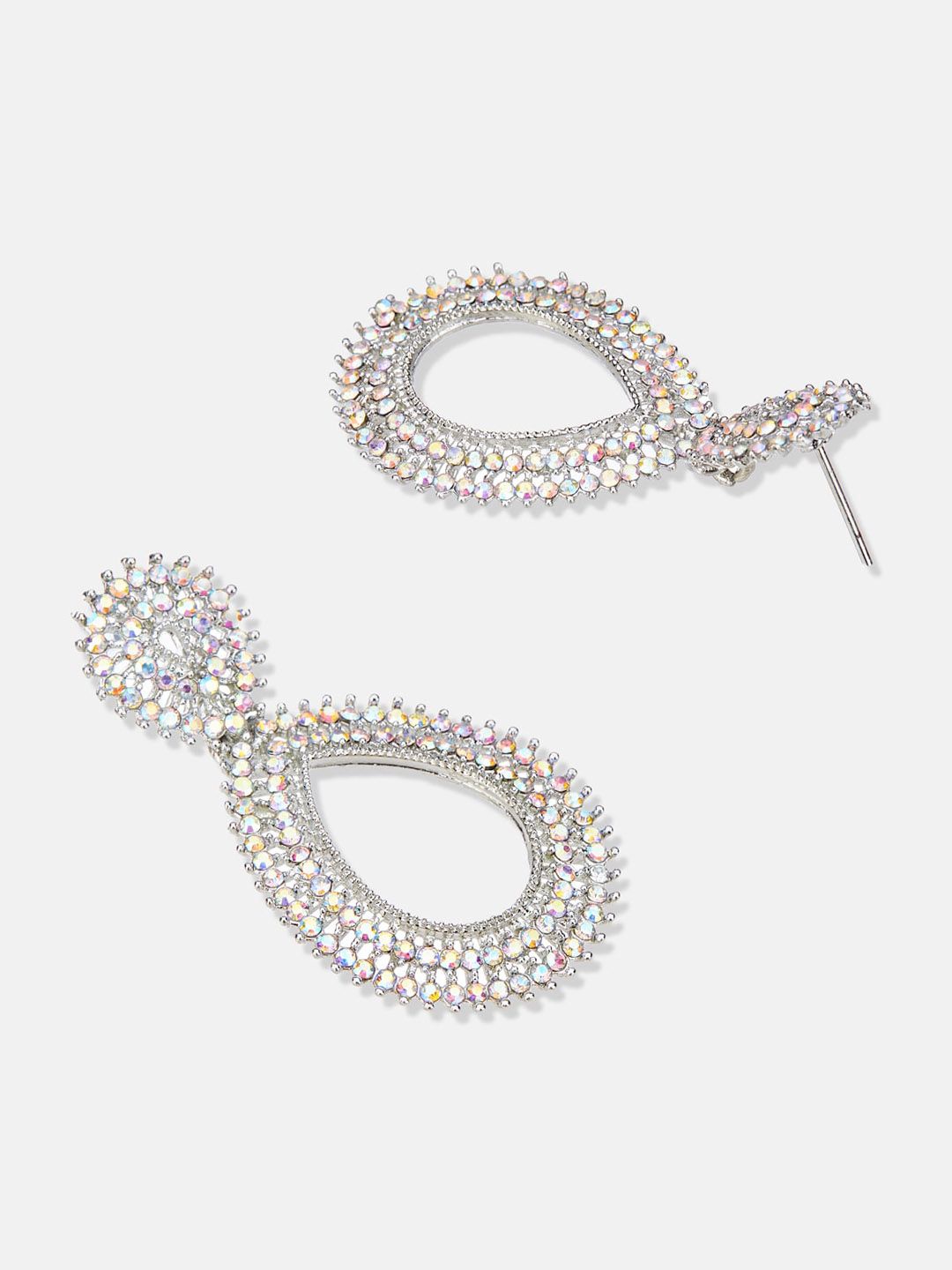 ATIBELLE Stone Studded Contemporary Drop Earrings