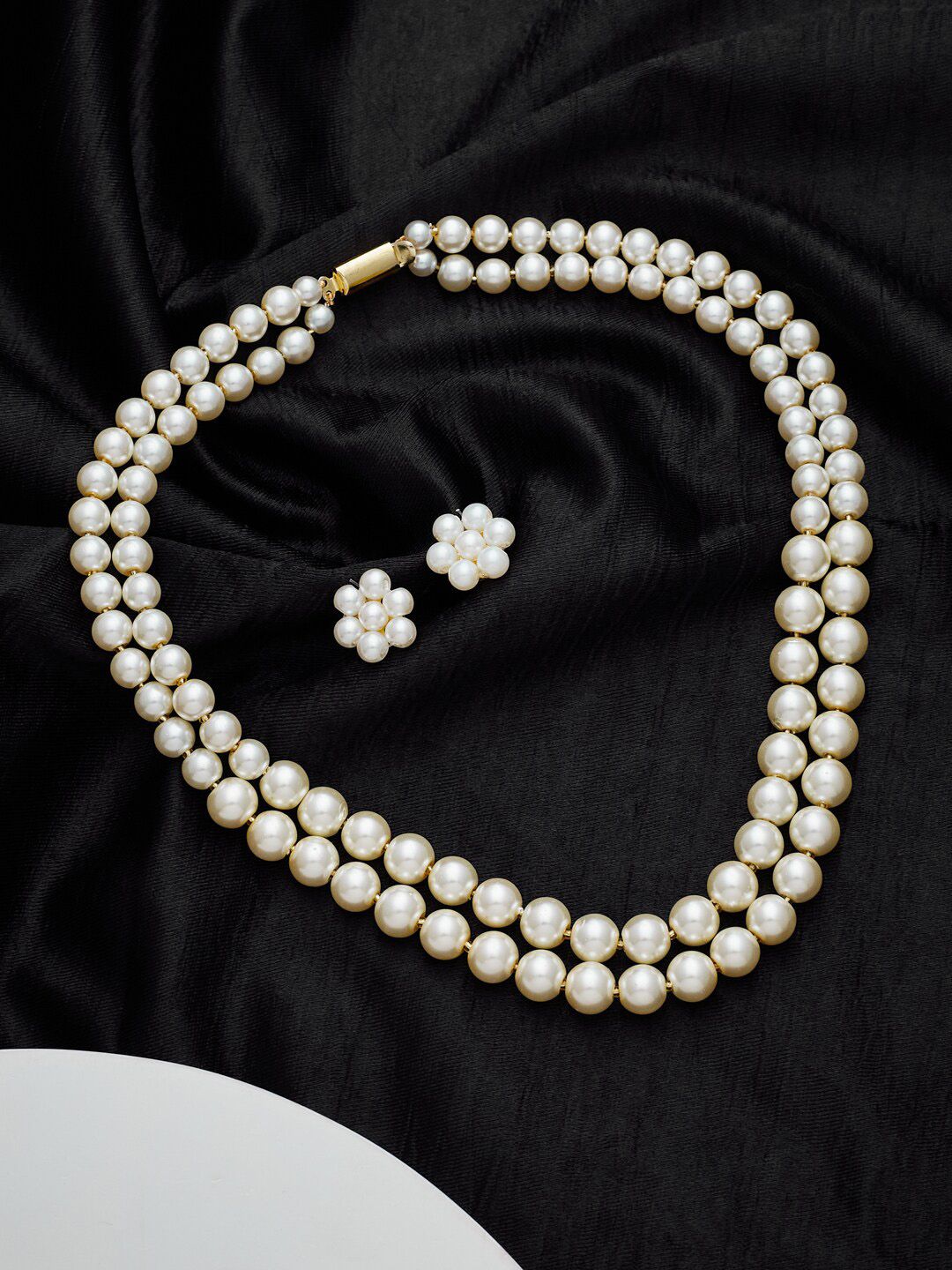 ATIBELLE Gold-Plated Pearl-Beaded Jewellery Set