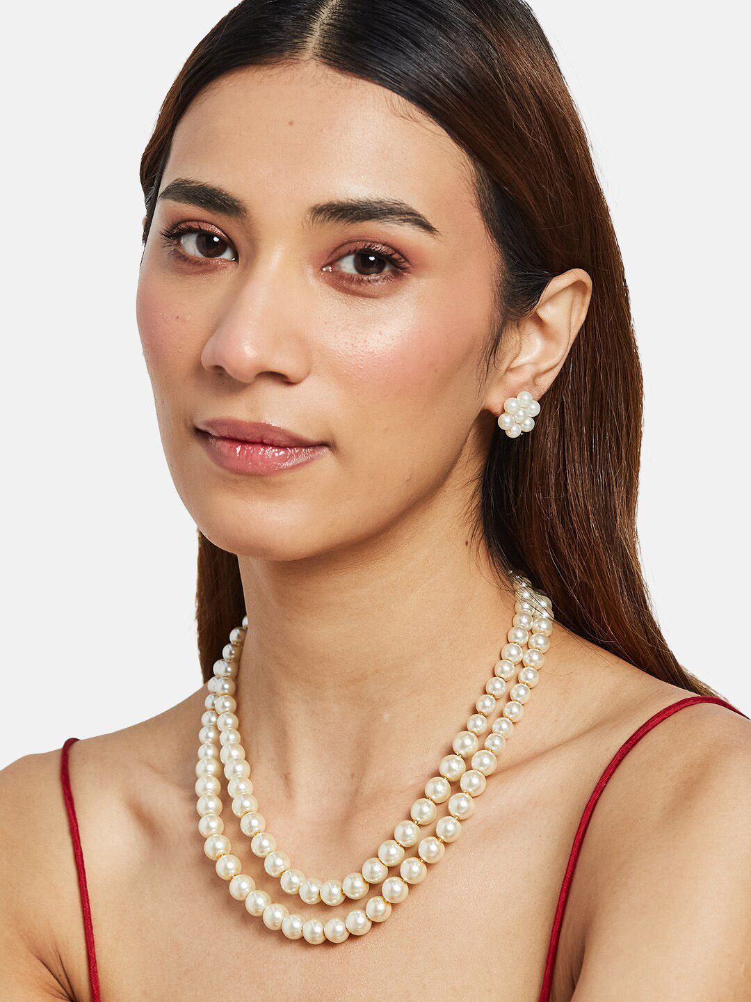 ATIBELLE Gold-Plated Pearl-Beaded Jewellery Set