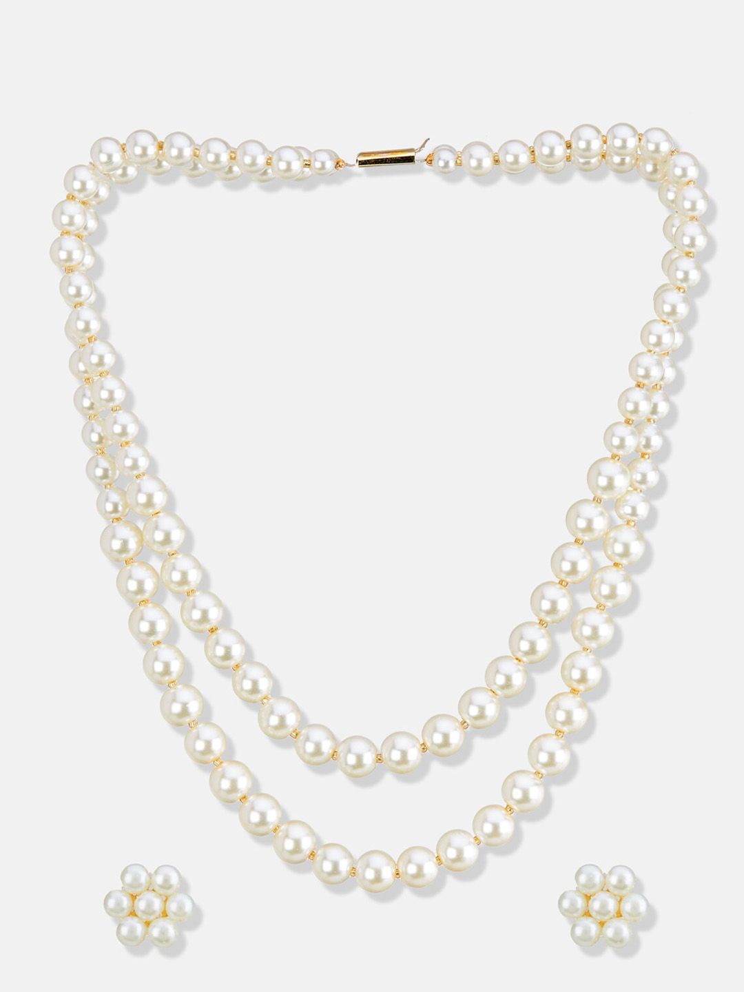 ATIBELLE Gold-Plated Pearl-Beaded Jewellery Set
