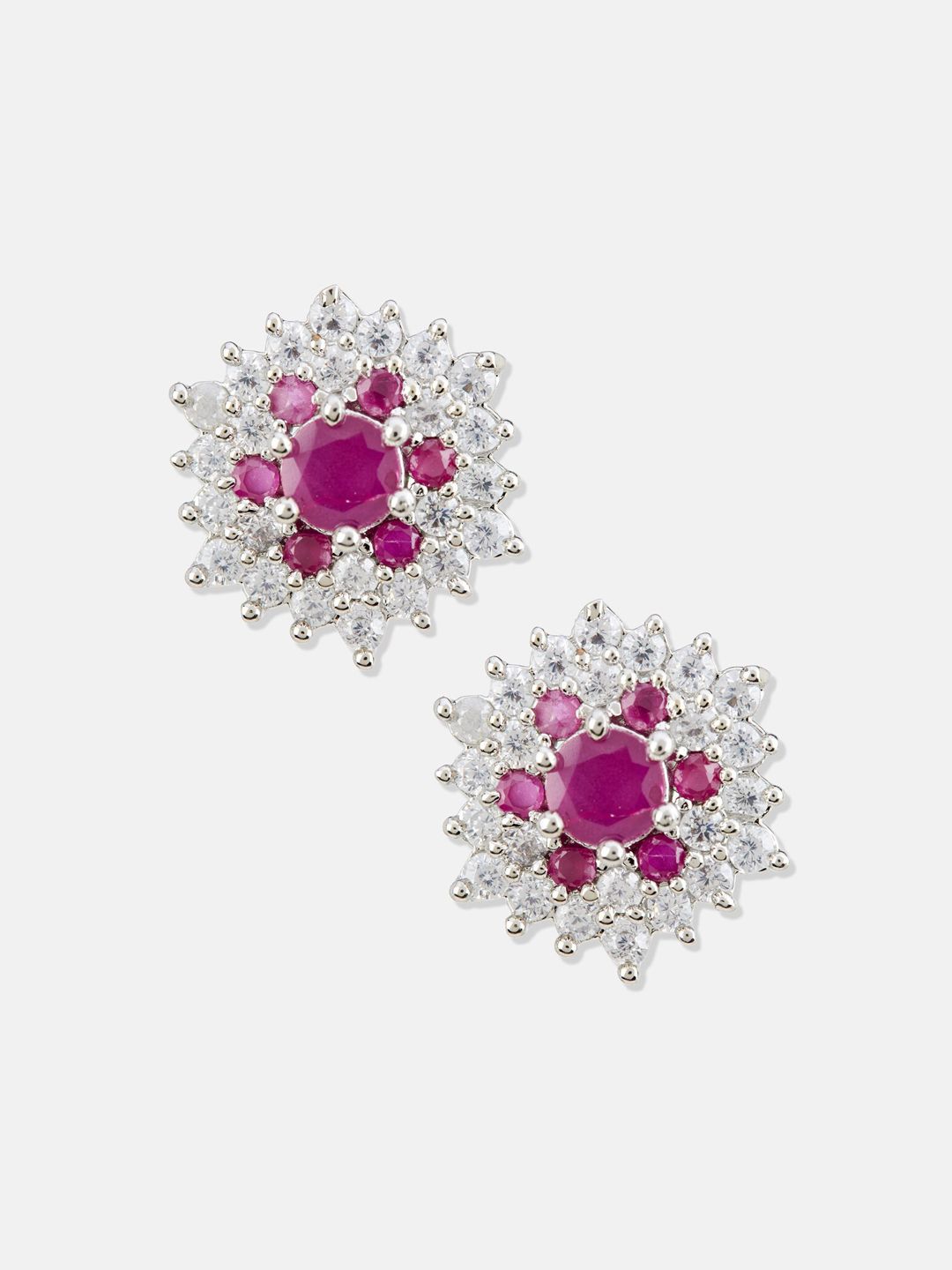 ATIBELLE Silver-Plated CZ Studded Jewellery Set