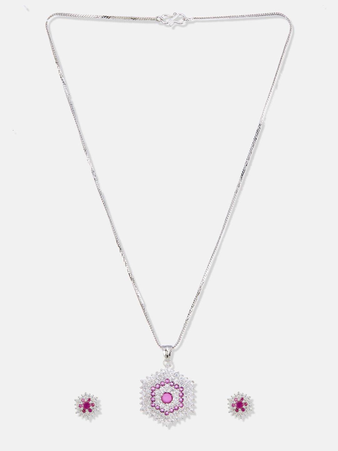 ATIBELLE Silver-Plated CZ Studded Jewellery Set