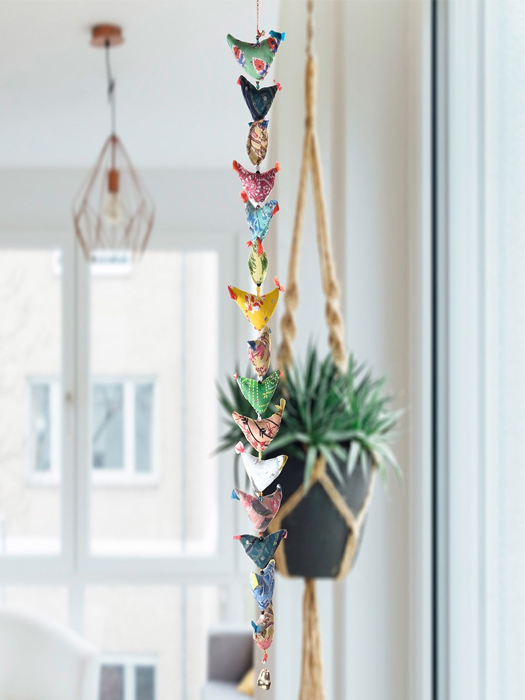 Kuber Industries Blue & Beige Traditional Hanging Latkan