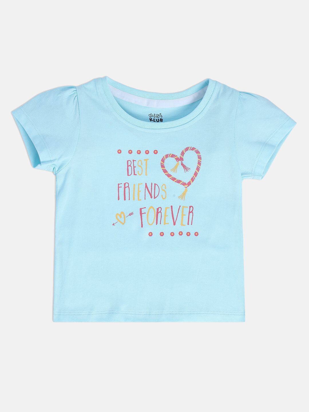 MINI KLUB Infants Girls Typography Printed Pure Cotton Tshirts-image-26