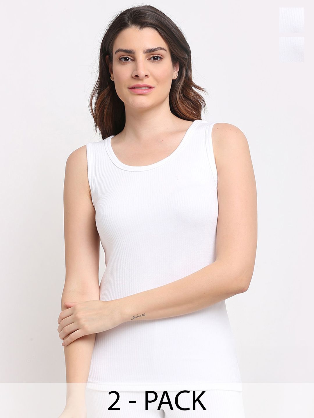 Aerowarm Pack Of 2 Ribbed Sleeveless Thermal Tops-picture-56