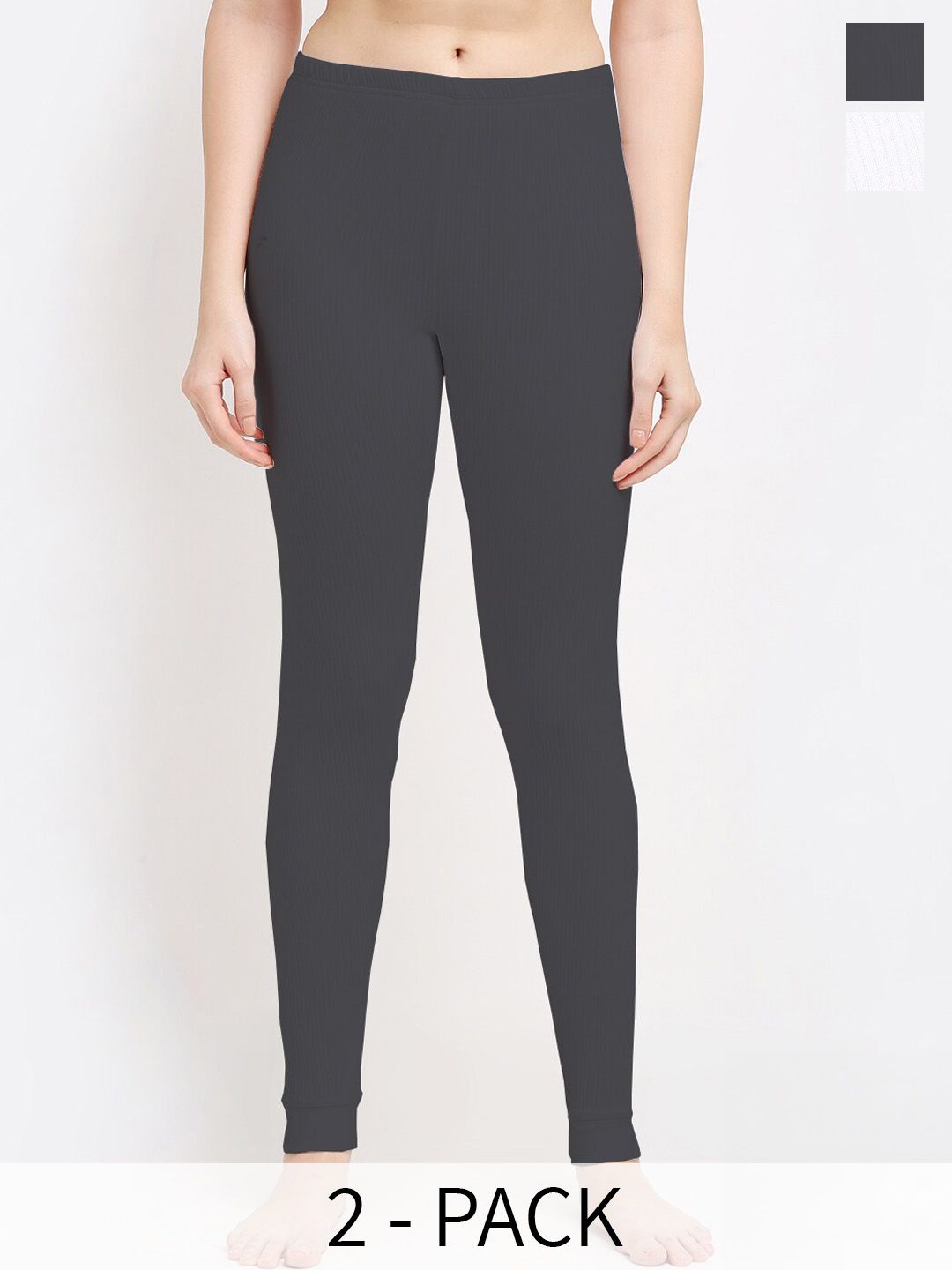 Aerowarm Women Pack Of 2 Ribbed Thermal Bottoms-picture-20