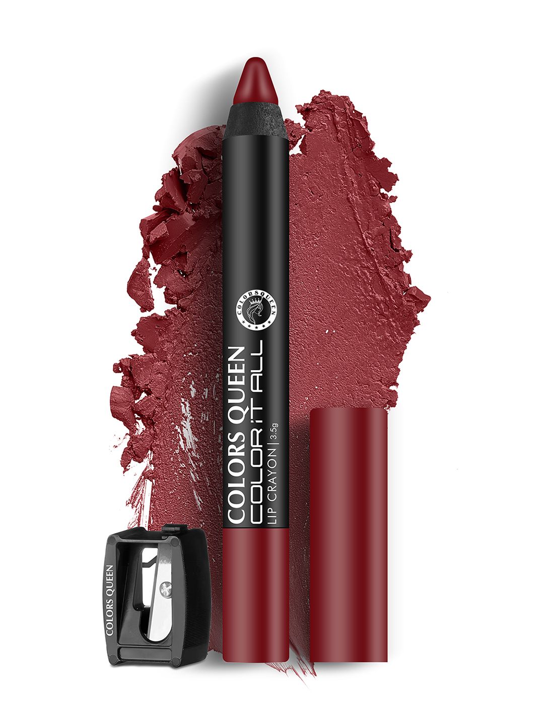 Colors Queen Color It All Non Transfer Matte Lip Crayon With Sharpener-3.5g-Rich Maroon 21-image-49