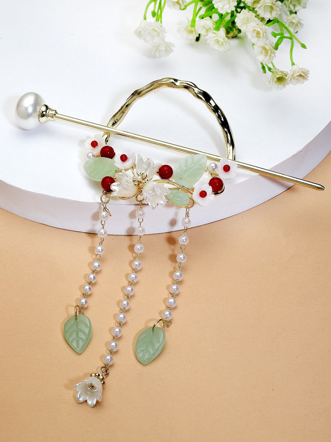 VOGUE PANASH Gold Plated AD Studded  Drop Juda Pin-picture-29