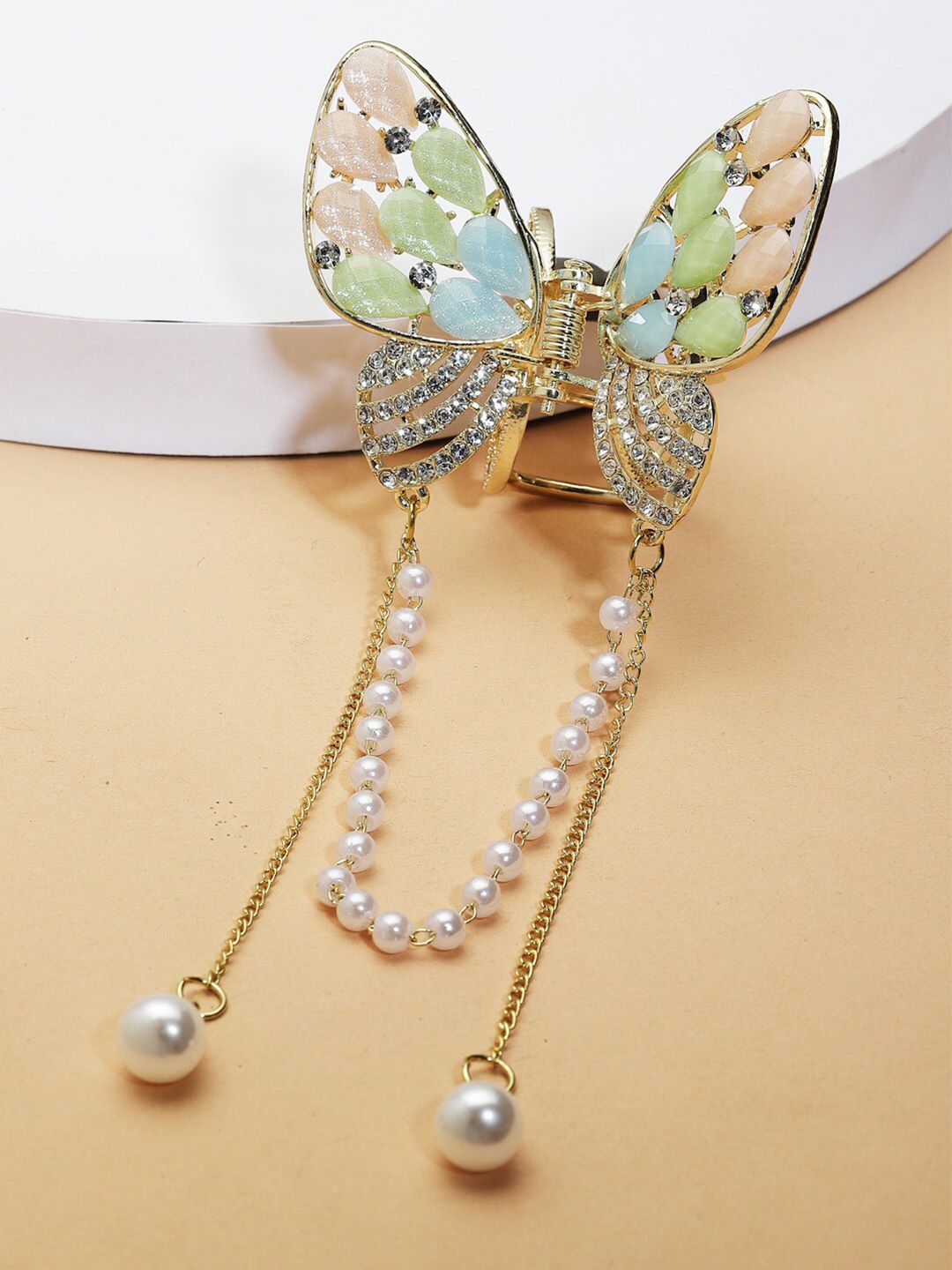 VOGUE PANASH Gold-Plated Embellished Claw Clip-picture-42