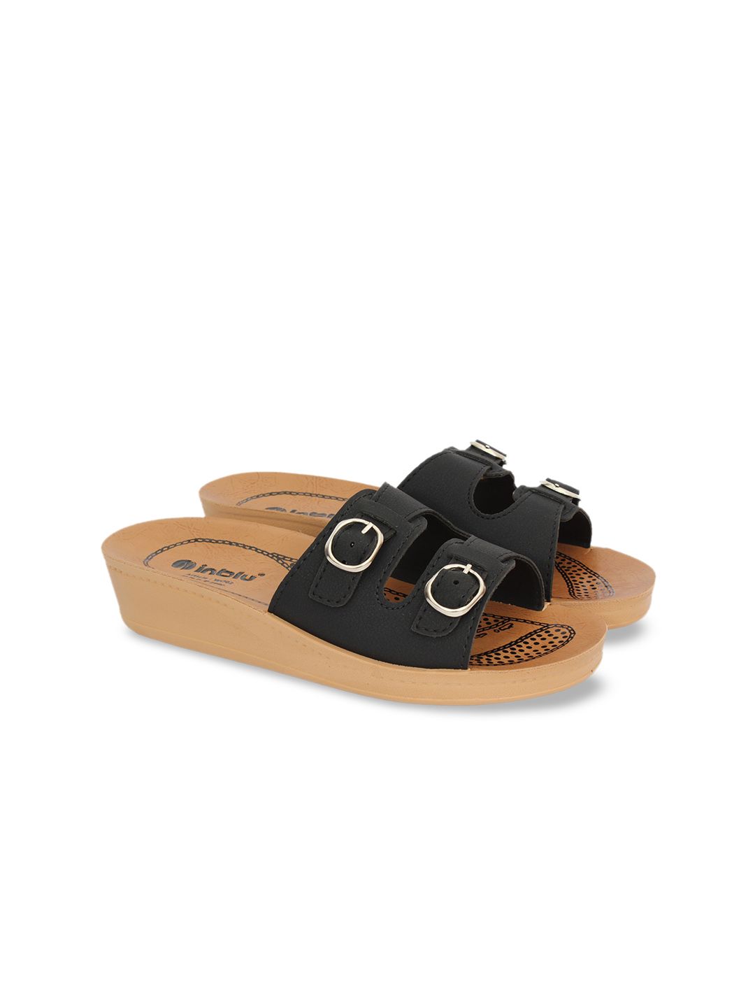 Inblu Lightweight & Anti Skid Open Toe Wedges With Buckles-image-12