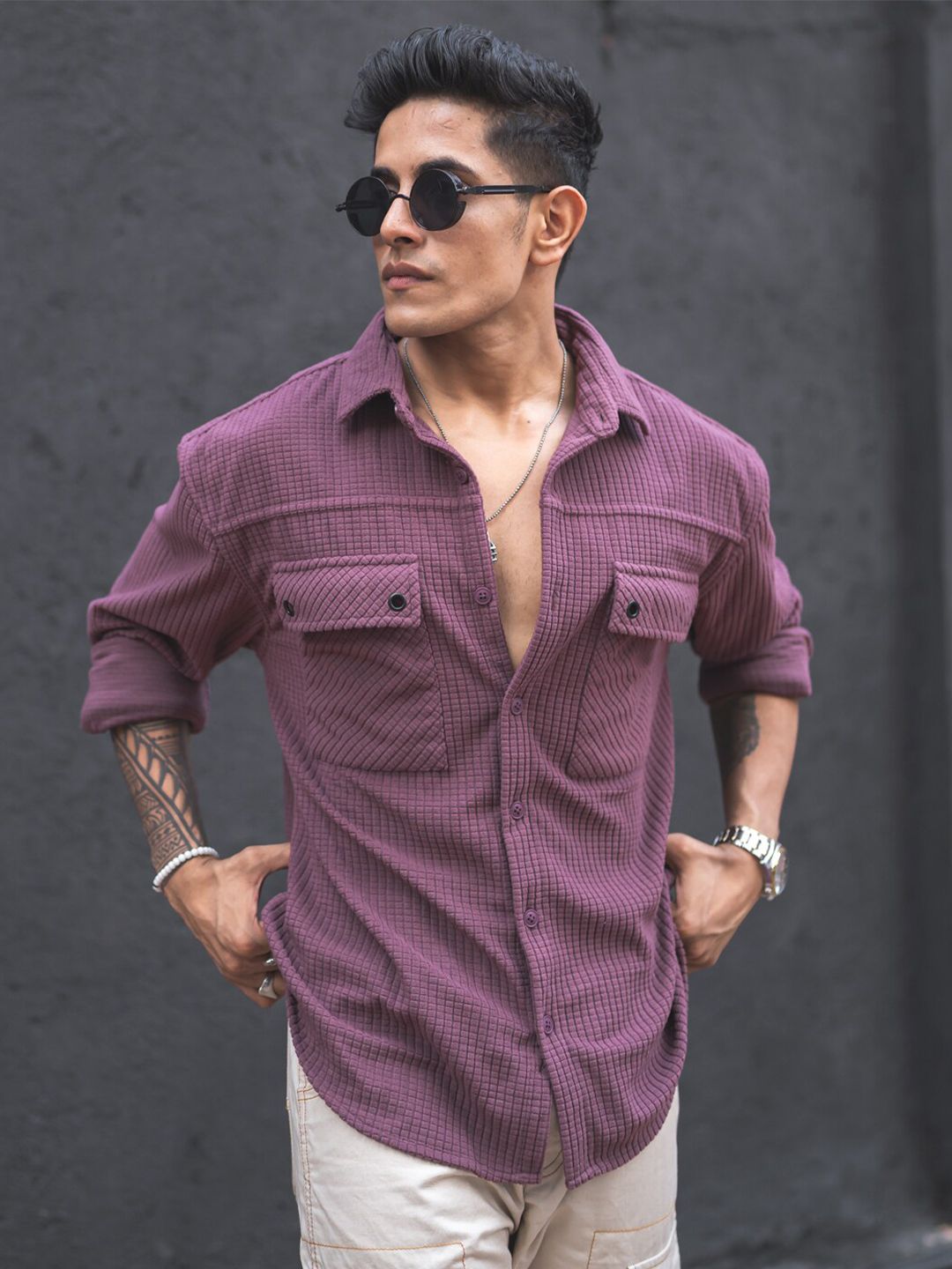 Powerlook Men Pink Opaque Casual Shirt