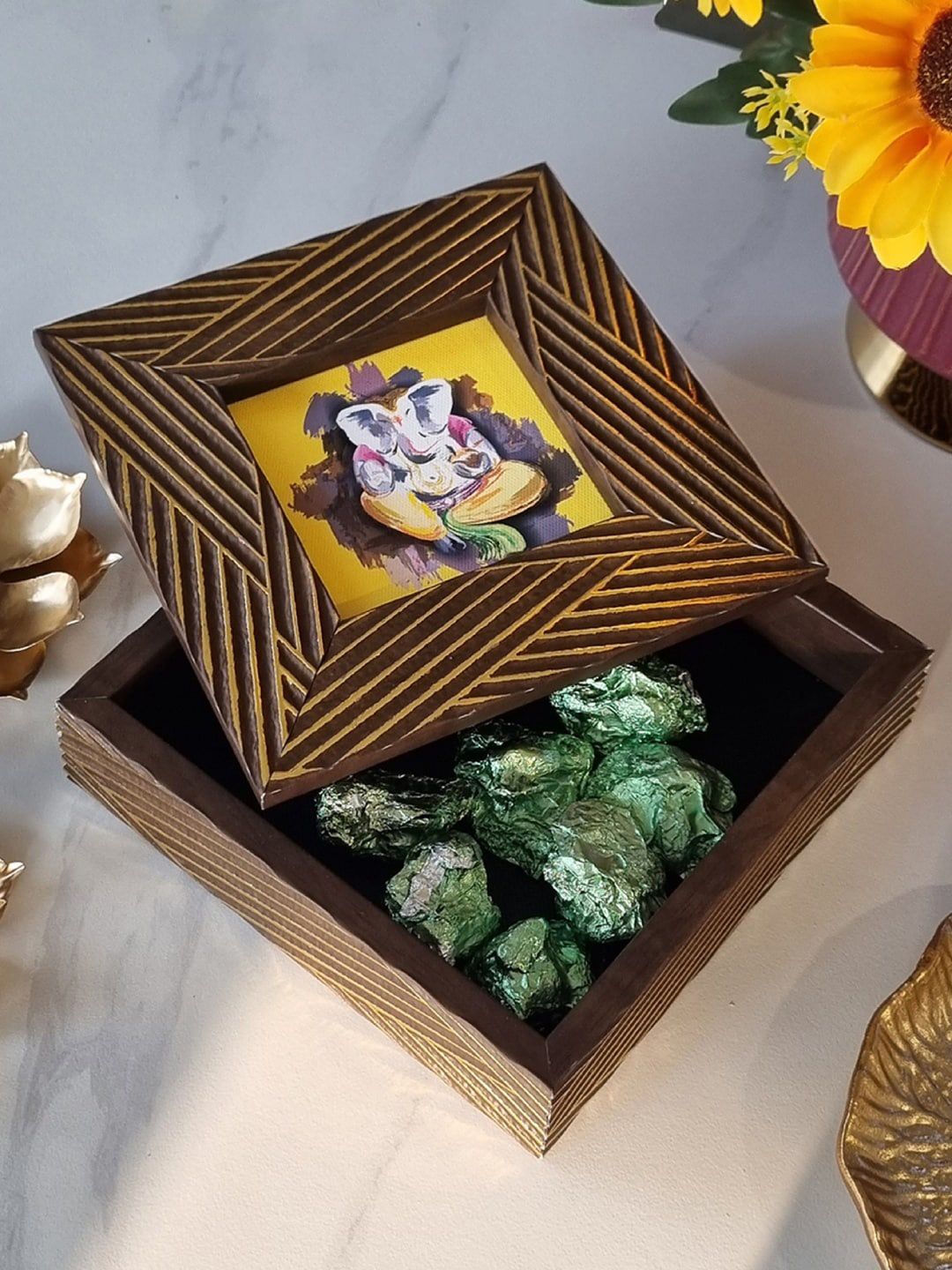 Art Street Brown & Gold-Toned Diwali Festive Gifting Box-picture-39