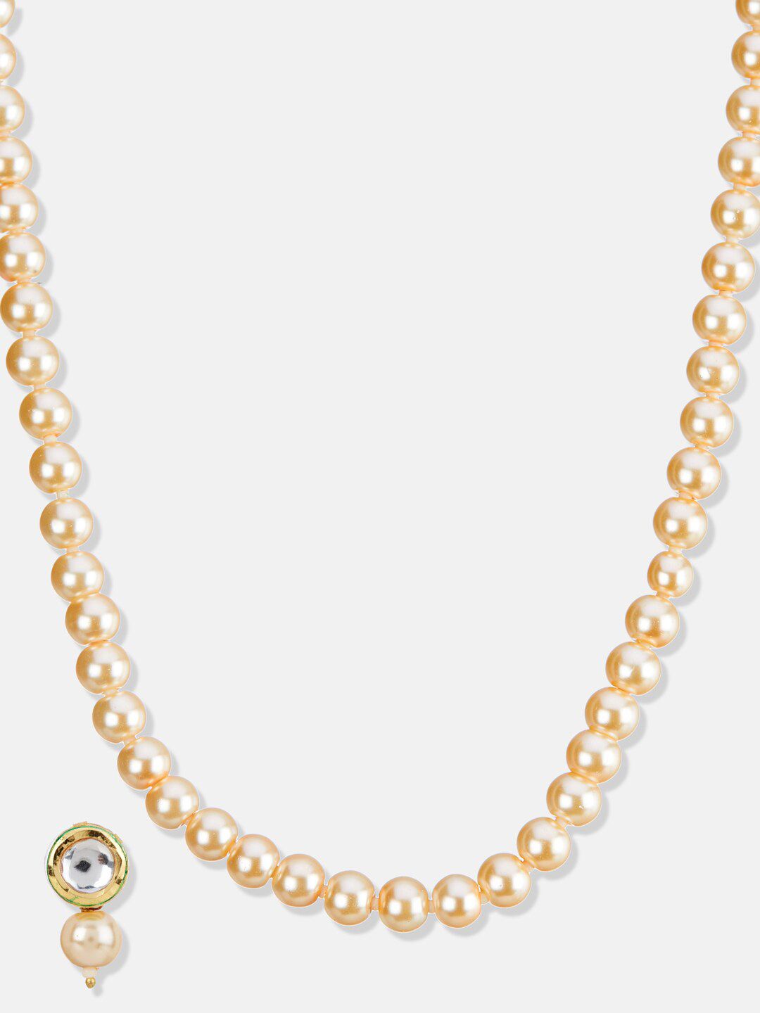 ATIBELLE Gold-Plated Kundan Studded & Beaded Jewellery Set