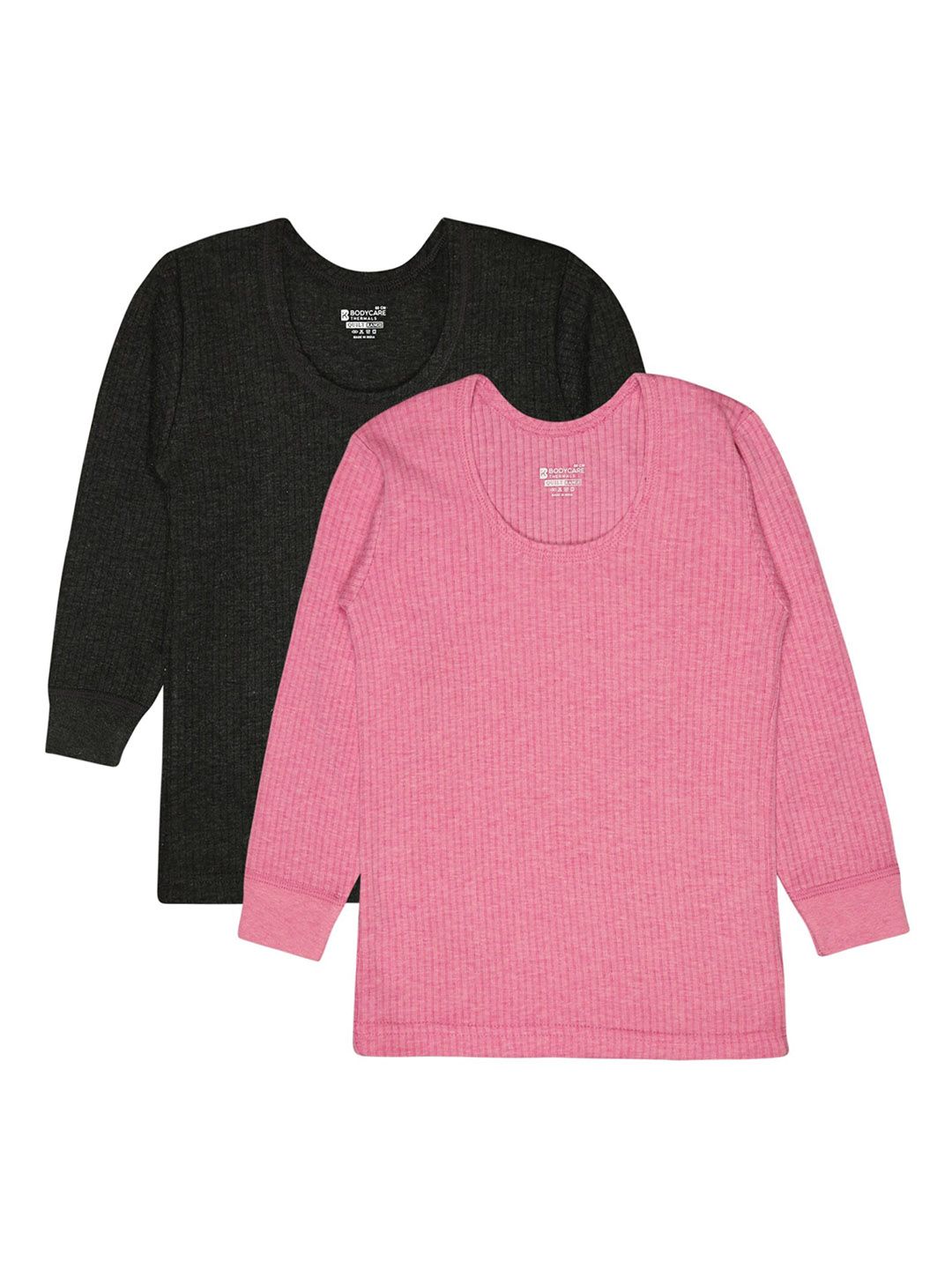 BODYCARE INSIDER Kids Pack Of 2 Striped Round Neck Full Sleeves Thermal Tops-picture-19
