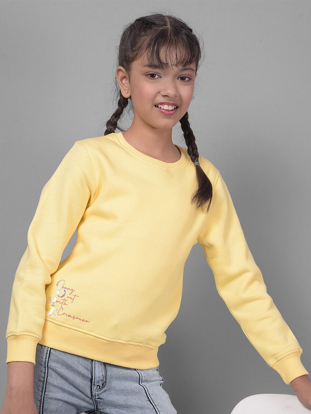 Crimsoune Club Girls Typography Printed Pullover-picture-18