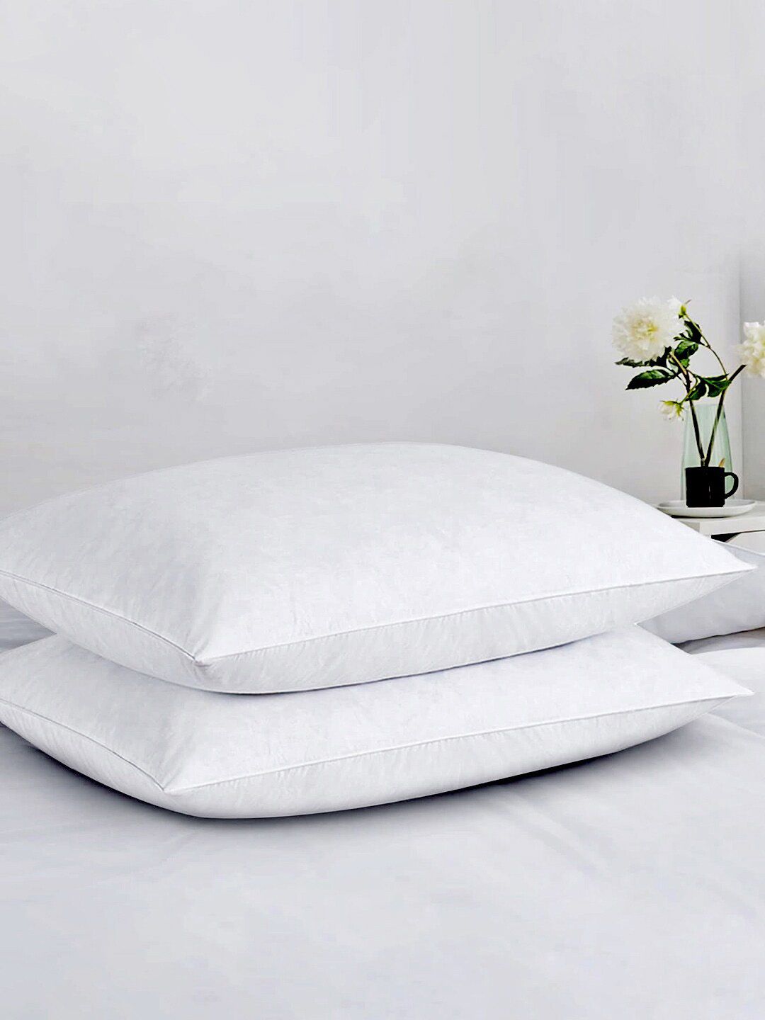 LINENWALAS Happy Sleeping White 2 Pieces Cotton Sleep Pillows-image-43