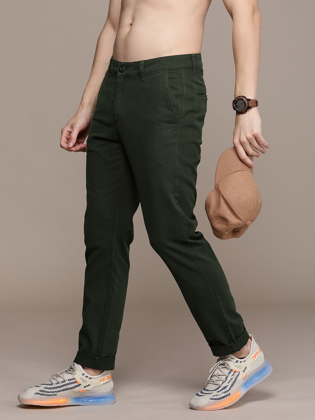 The Roadster Life Co. Men Pure Cotton Mid-Rise Trousers-picture-29
