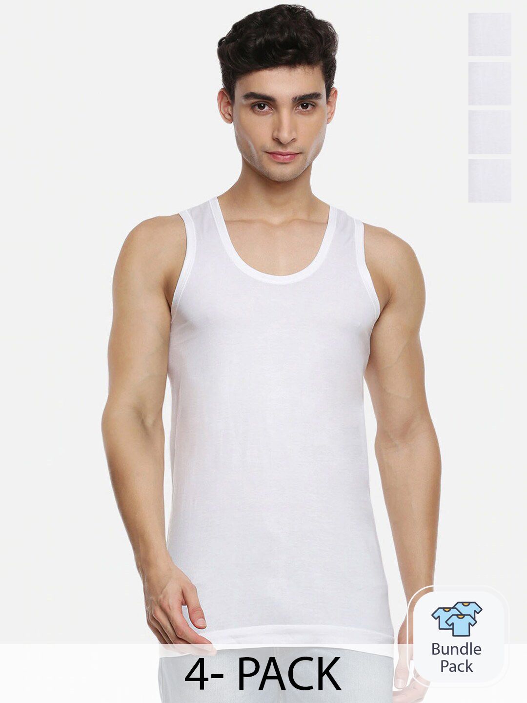 Ramraj Pack Of 4 Scoop Neck Pure Cotton Undershirt Innerwear Vests ASukraRN4PcsR-picture-16