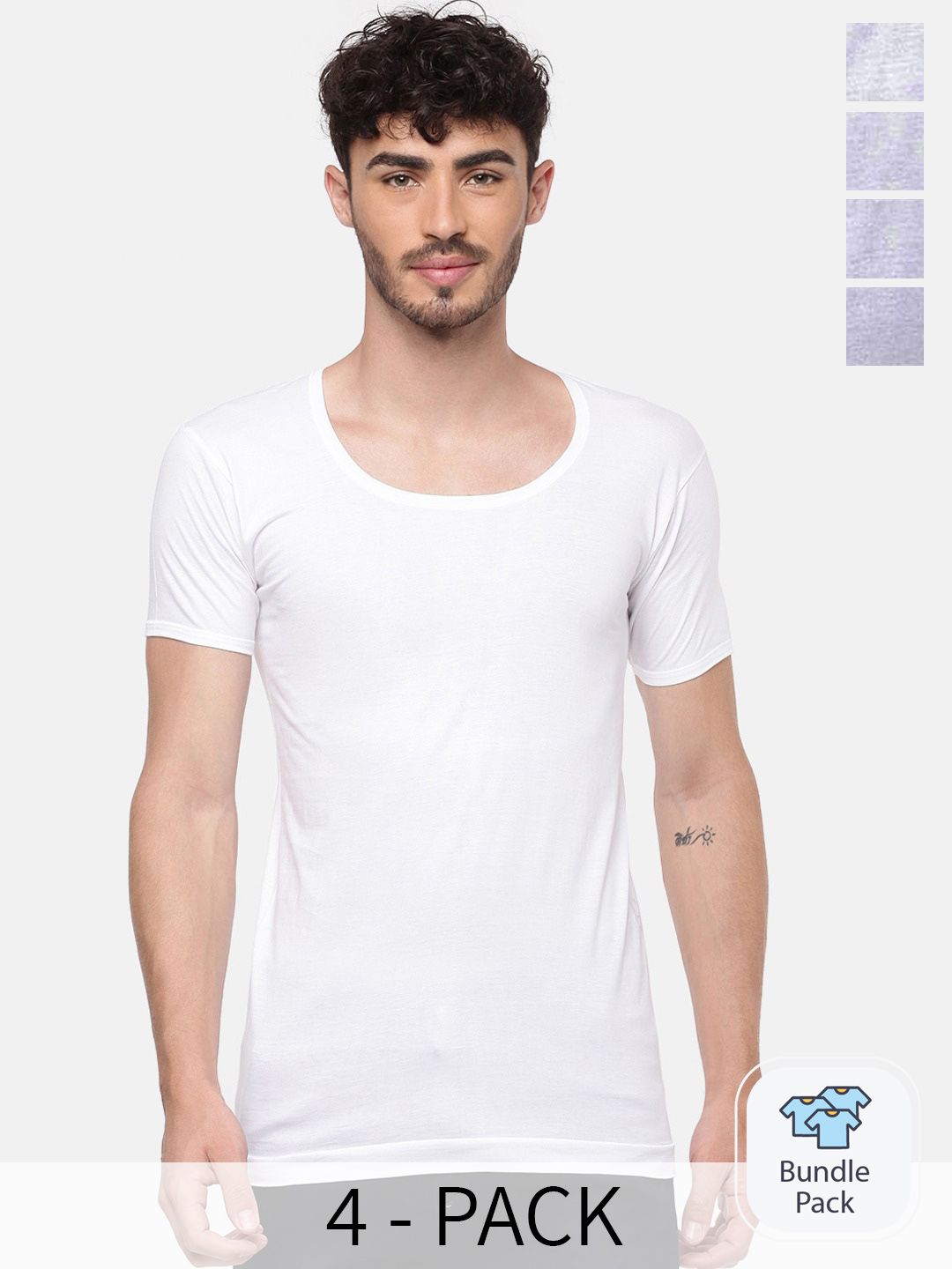 Ramraj Pack Of 4 Pure Cotton Undershirt Vests-picture-17