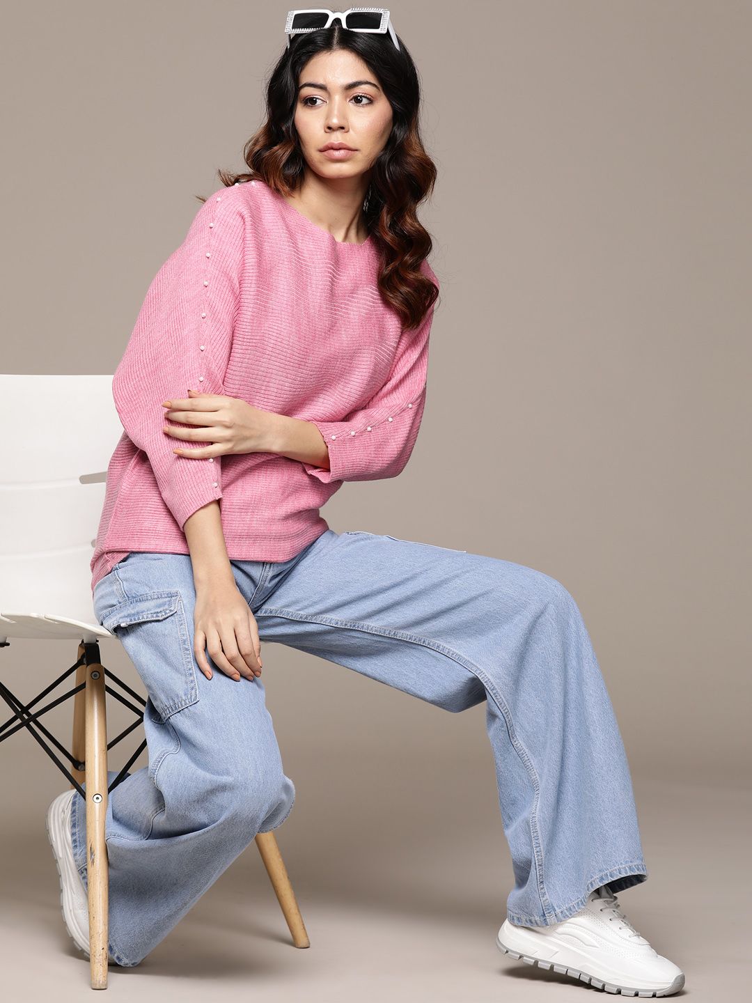 Roadster Acrylic Longline Pullover with Embellished Detail-picture-38