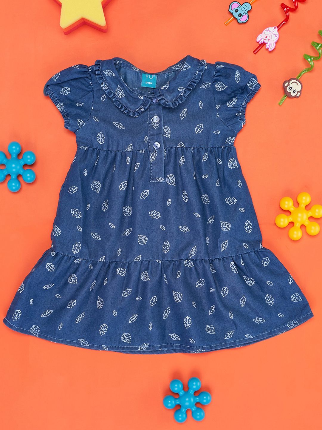 YU by Pantaloons Girls Floral Printed Cap Sleeve Pure Cotton Fit and Flare Dress-picture-19