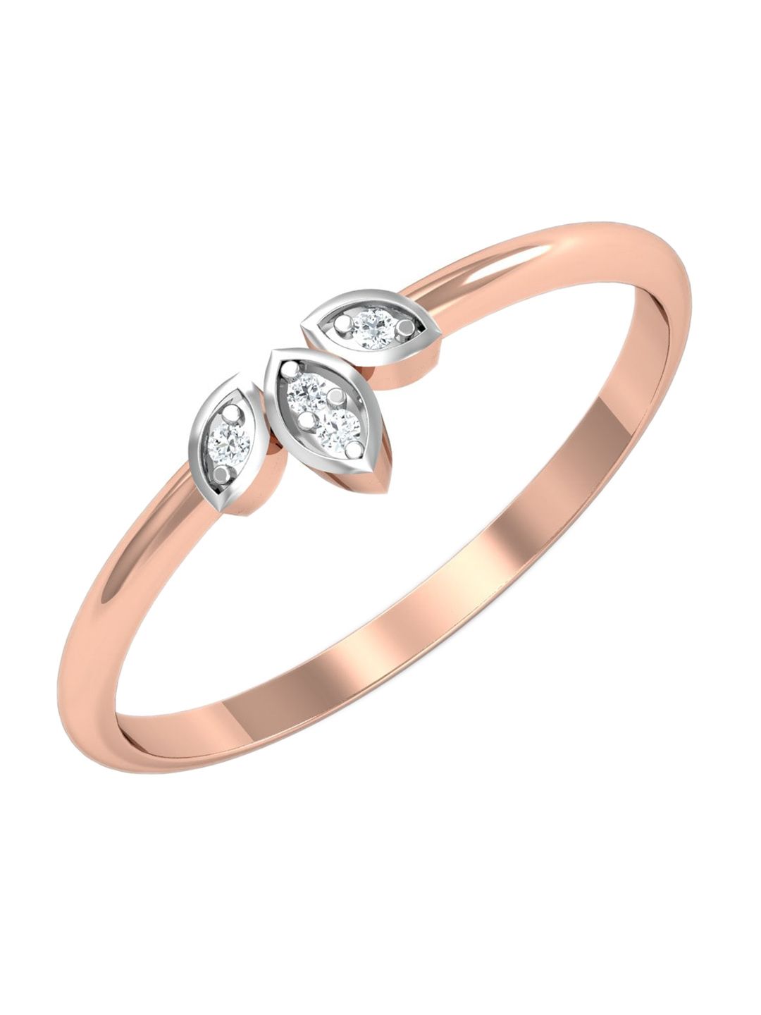 KUBERBOX 18KT Rose Gold Diamond Studded Ring-1.11gm-picture-15