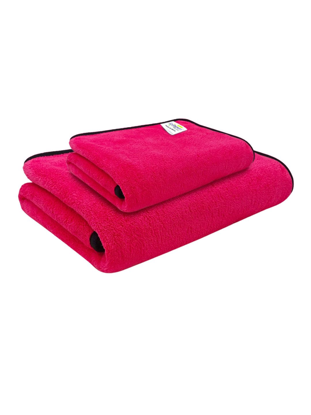 Softspun Microfiber Pink 2 Pieces 300 GSM Microfiber Towel Set-image-33