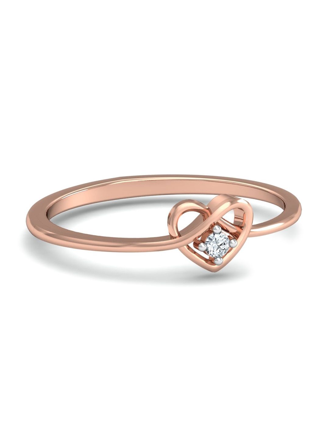 KUBERBOX 18KT Rose Gold Diamond Studded Ring-1.11gm-picture-13