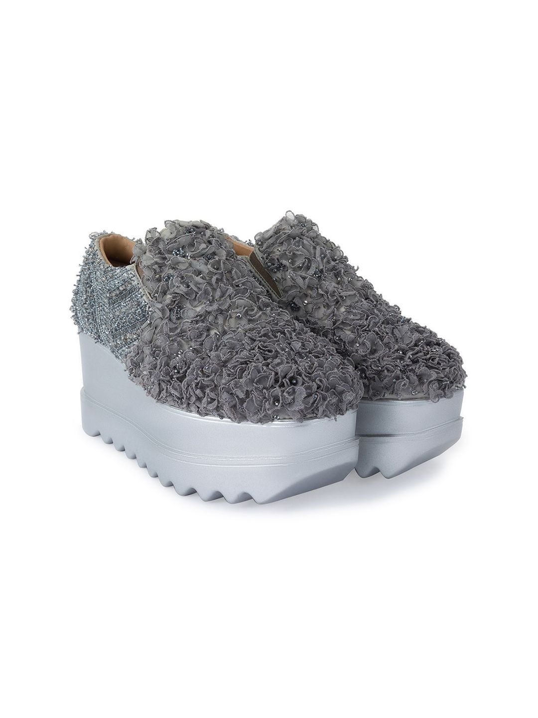 Anaar Women Frills & Friends Embellished Lightweight Flatform Slip On Sneakers-picture-49