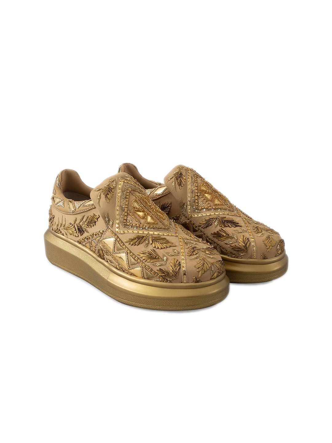 Anaar Women Honeybee Classic Embellished Lightweight Flatform Slip-On Sneakers-image-27