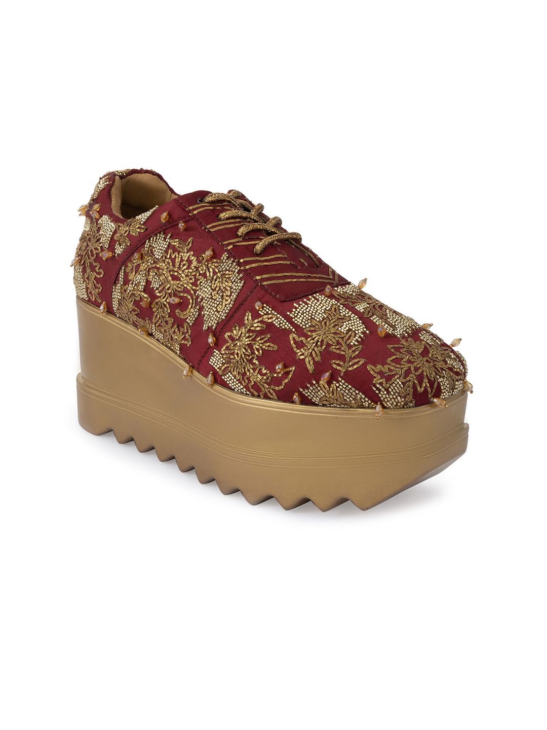 Anaar Women Autumn Song Embellished Lightweight Flatform Sneakers-picture-8