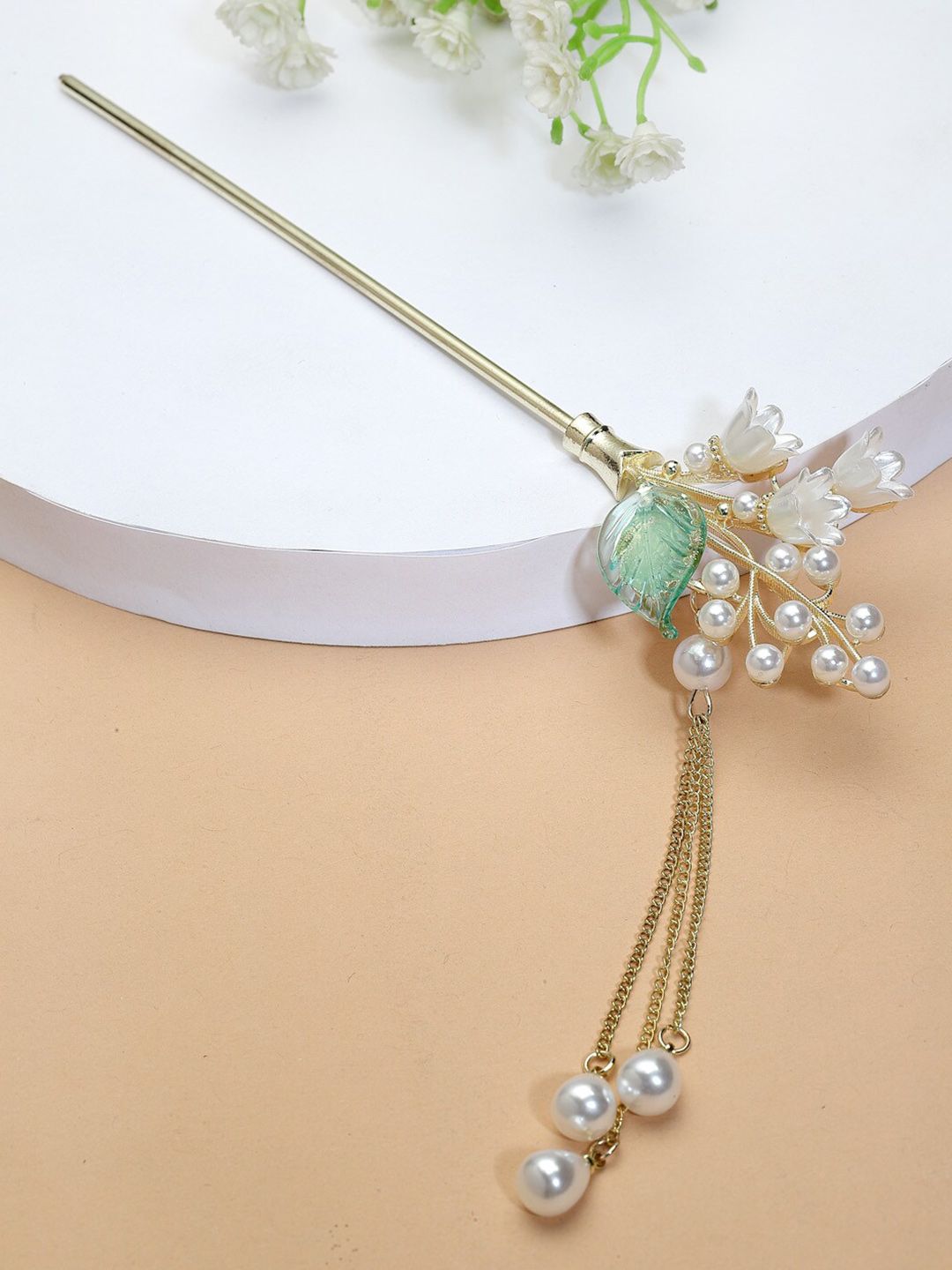 VOGUE PANASH Gold Plated Embellished Hairstick-picture-31