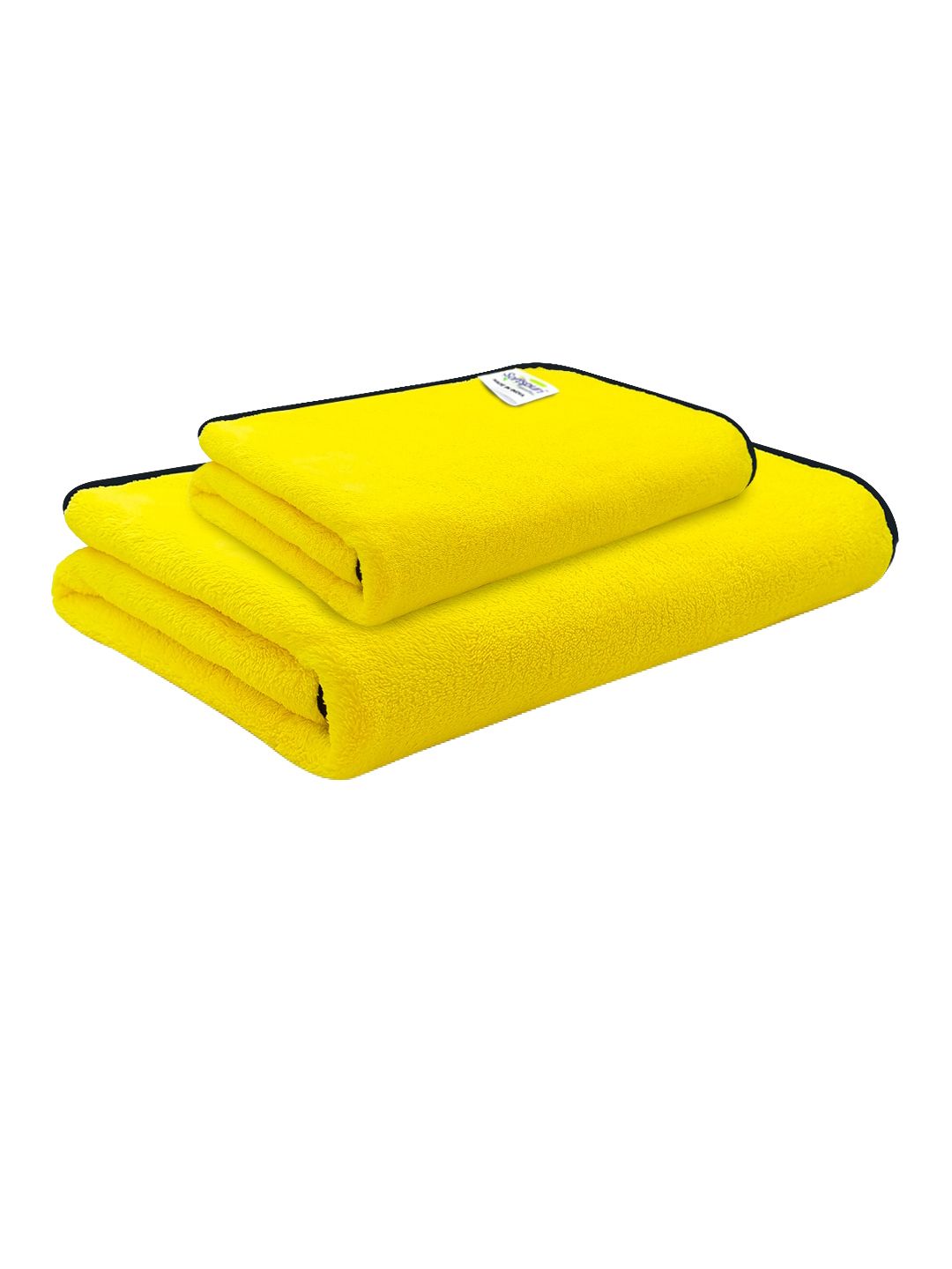 Softspun Microfiber Yellow 2 Pieces 280 GSM Super Soft Towel Set-picture-16