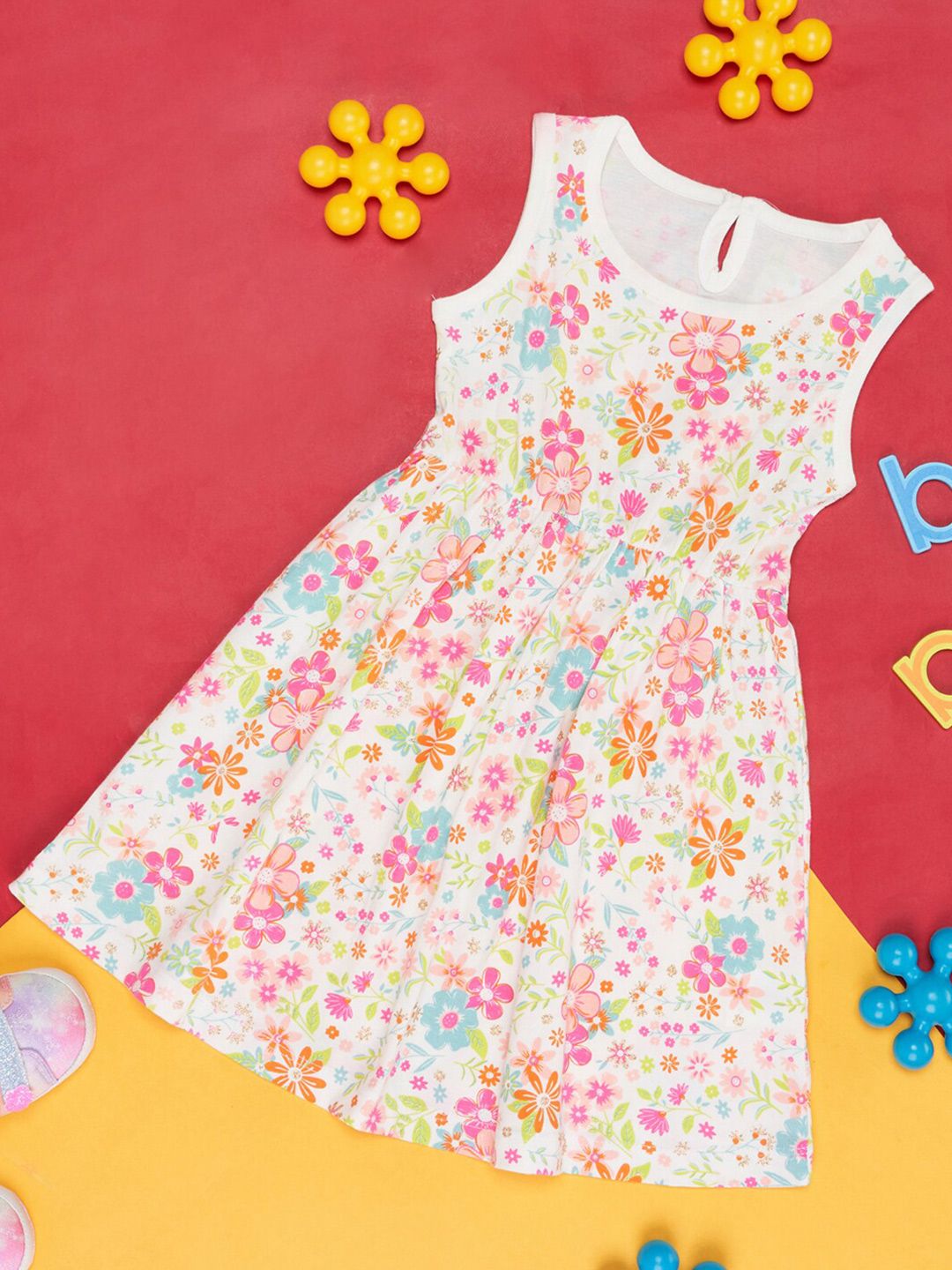 YU by Pantaloons Girls Floral Printed Cotton Fit & Flare Dress-picture-22