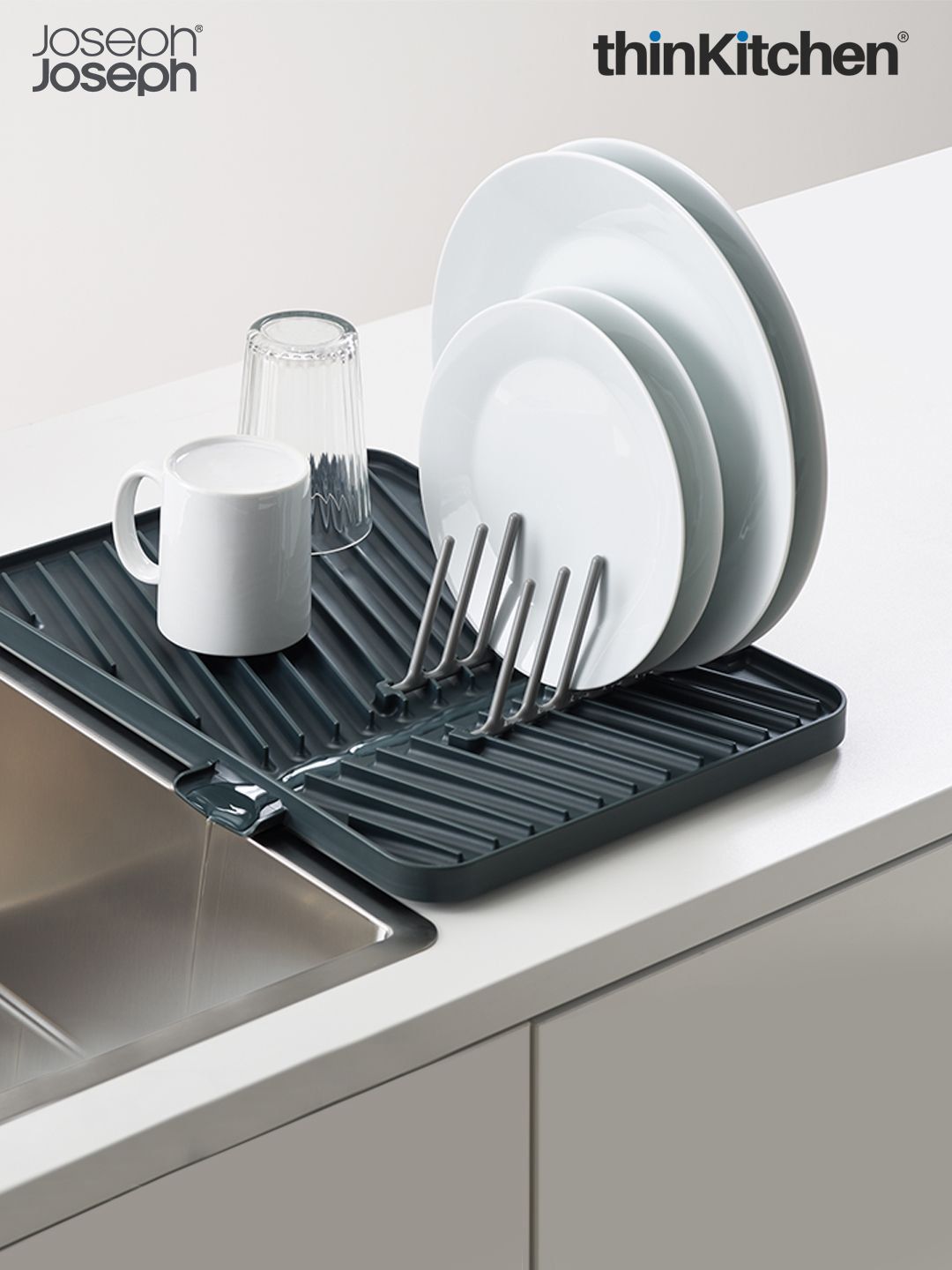 Joseph Joseph Grey Flip-up Adjustable Draining Board Kitchen Tools-image-46