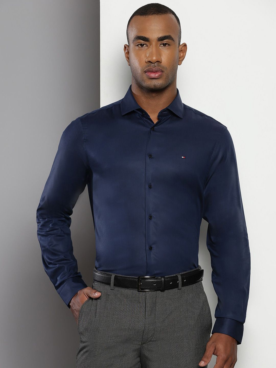 Tommy Hilfiger Spread Collar Slim Fit Formal Shirt-image-19