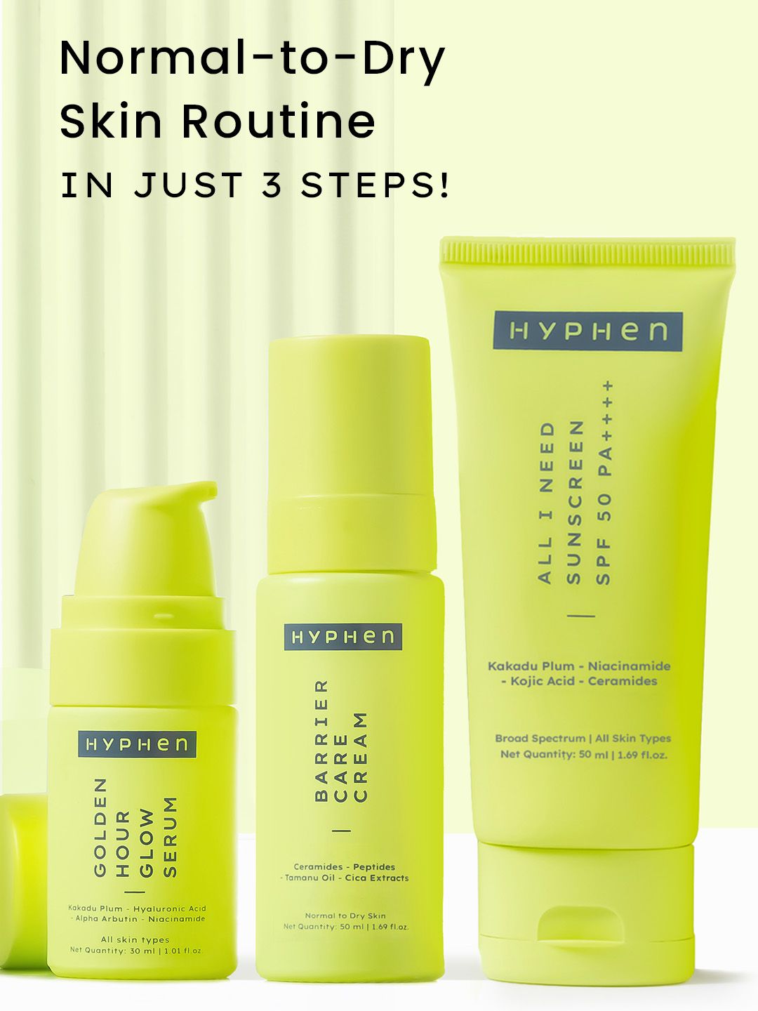 Hyphen Daily Face Care Regime - Normal to Dry Skin with Face Serum, Face Cream & Sunscreen-picture-3