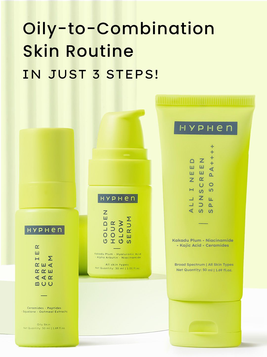 Hyphen Daily Face Care Regime - Oily & Combination Skin with Face Serum, Cream & Sunscreen-image-23