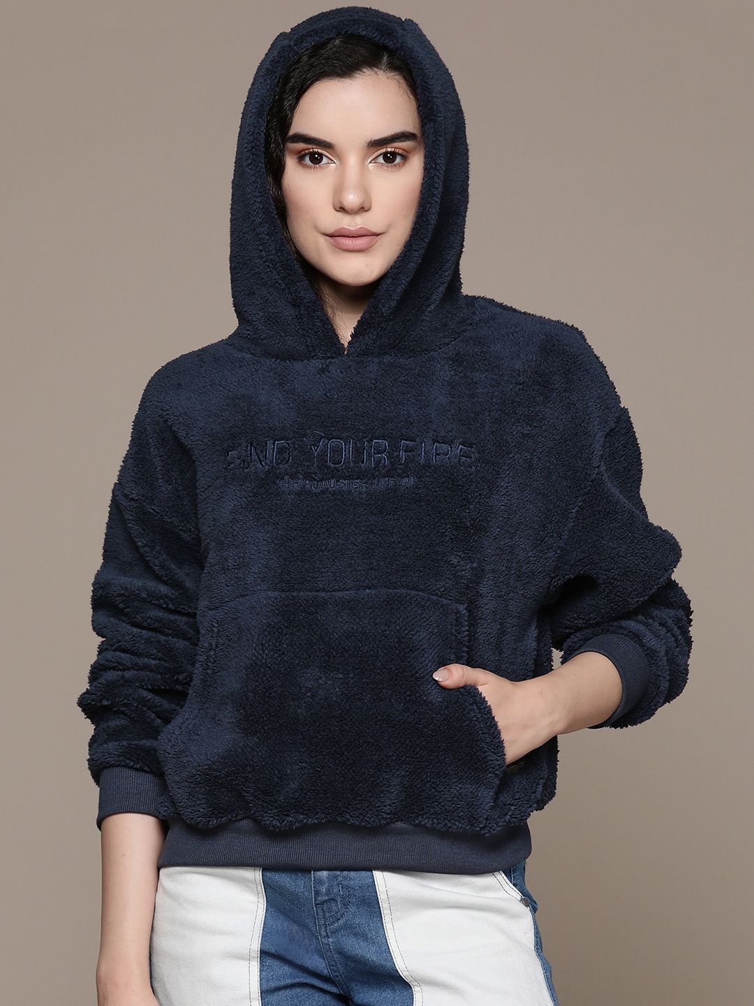 Roadster Typography Self Design Hooded Sweatshirt-image-17