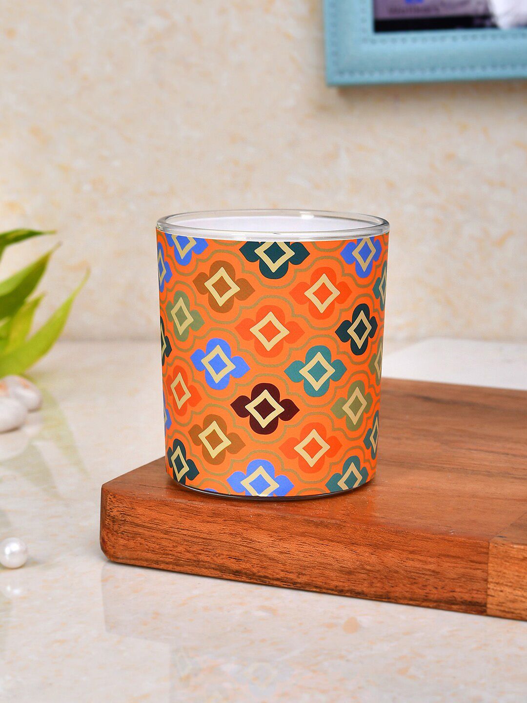 TAYHAA Orange Printed Melodies Scented Candle-image-3