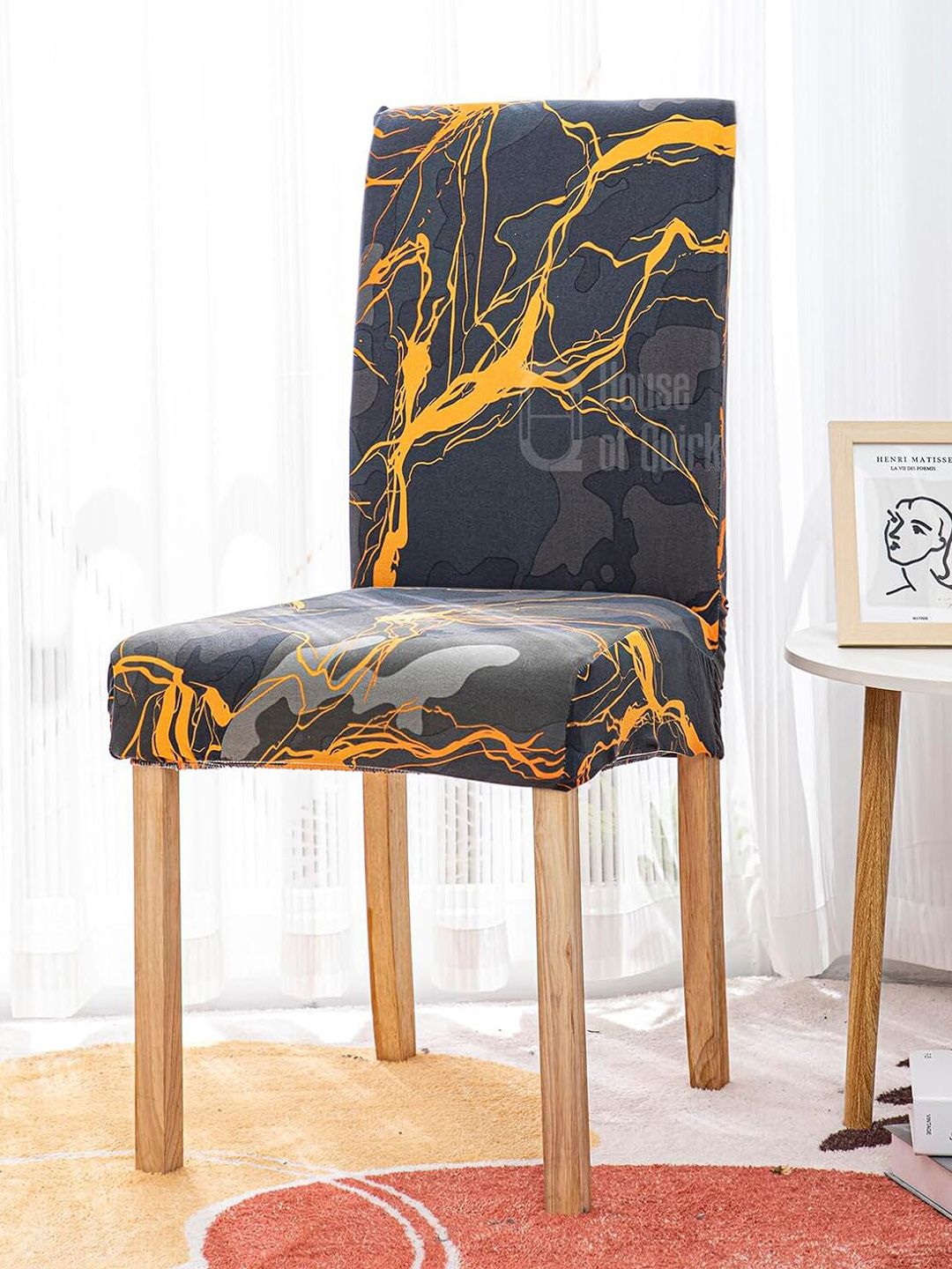 HOUSE OF QUIRK Black & Yellow 7-Pcs (55'' x 86") Waterproof Chair & Table Covers-picture-49