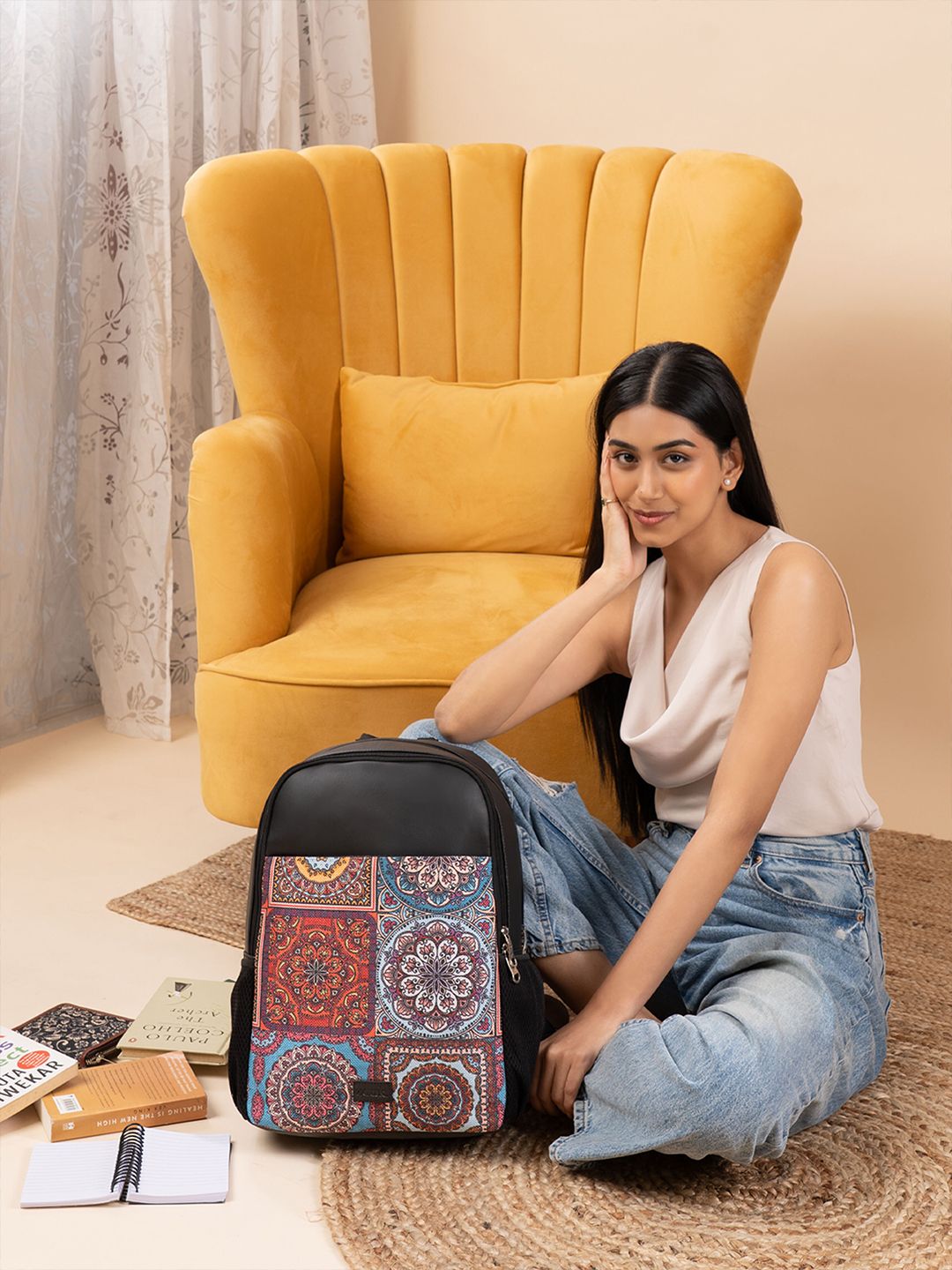 ZOUK Mandala Printed Water Resistance Backpack Up to 16 inch-image-30