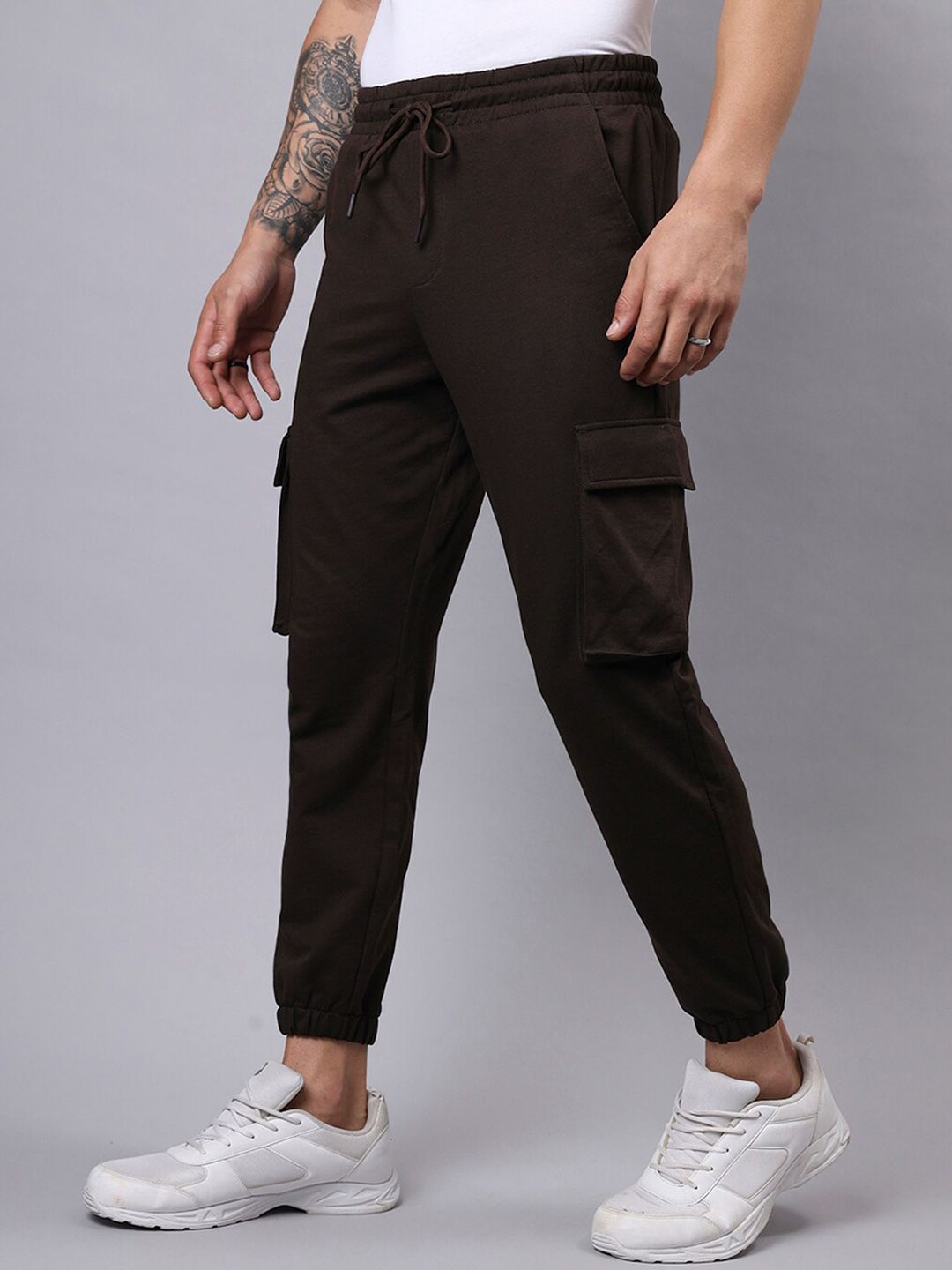 Bewakoof Men Brown Cotton Oversized Joggers-picture-25
