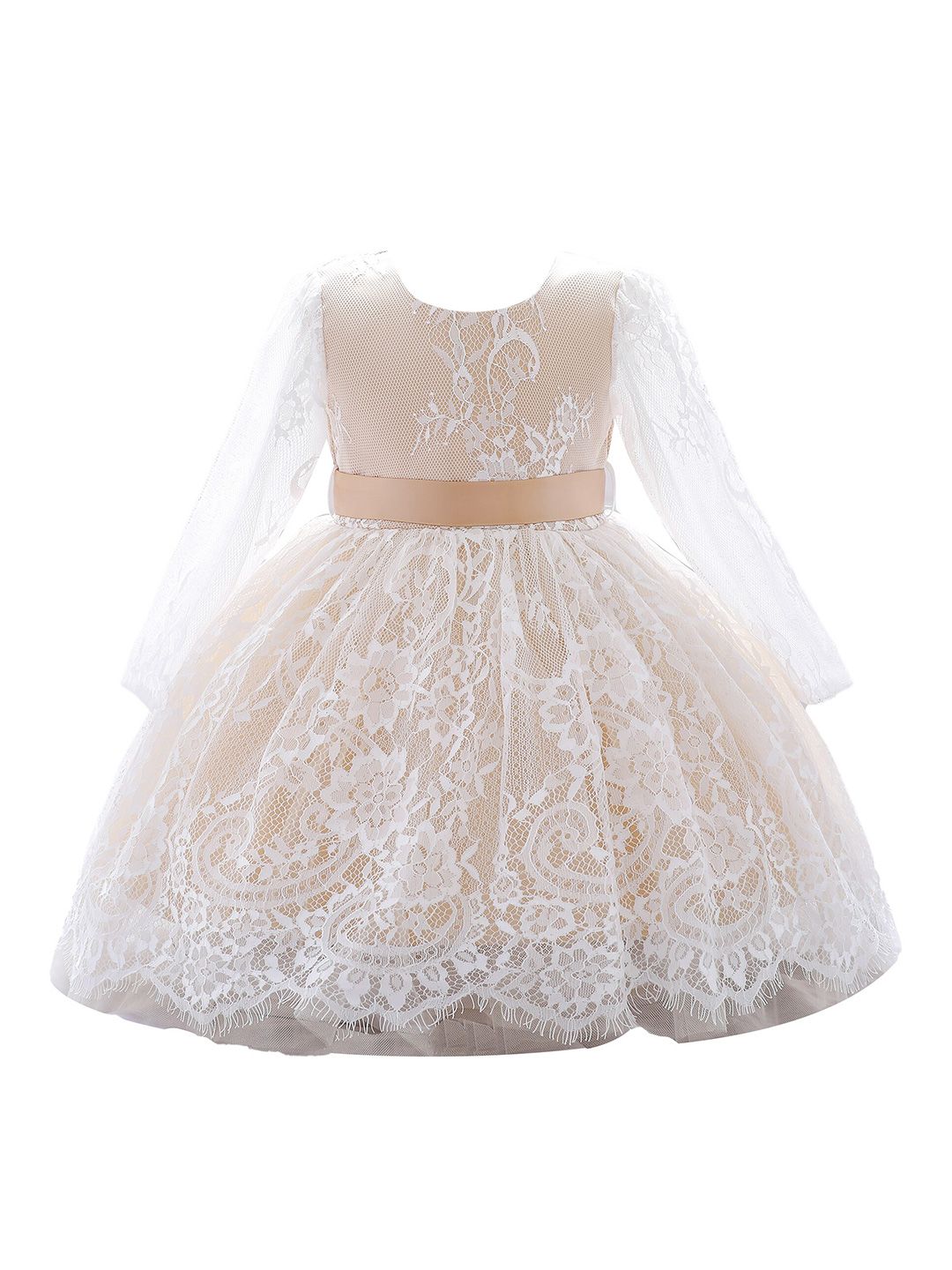 StyleCast Beige & bright gray Fit & Flare Dress-picture-21