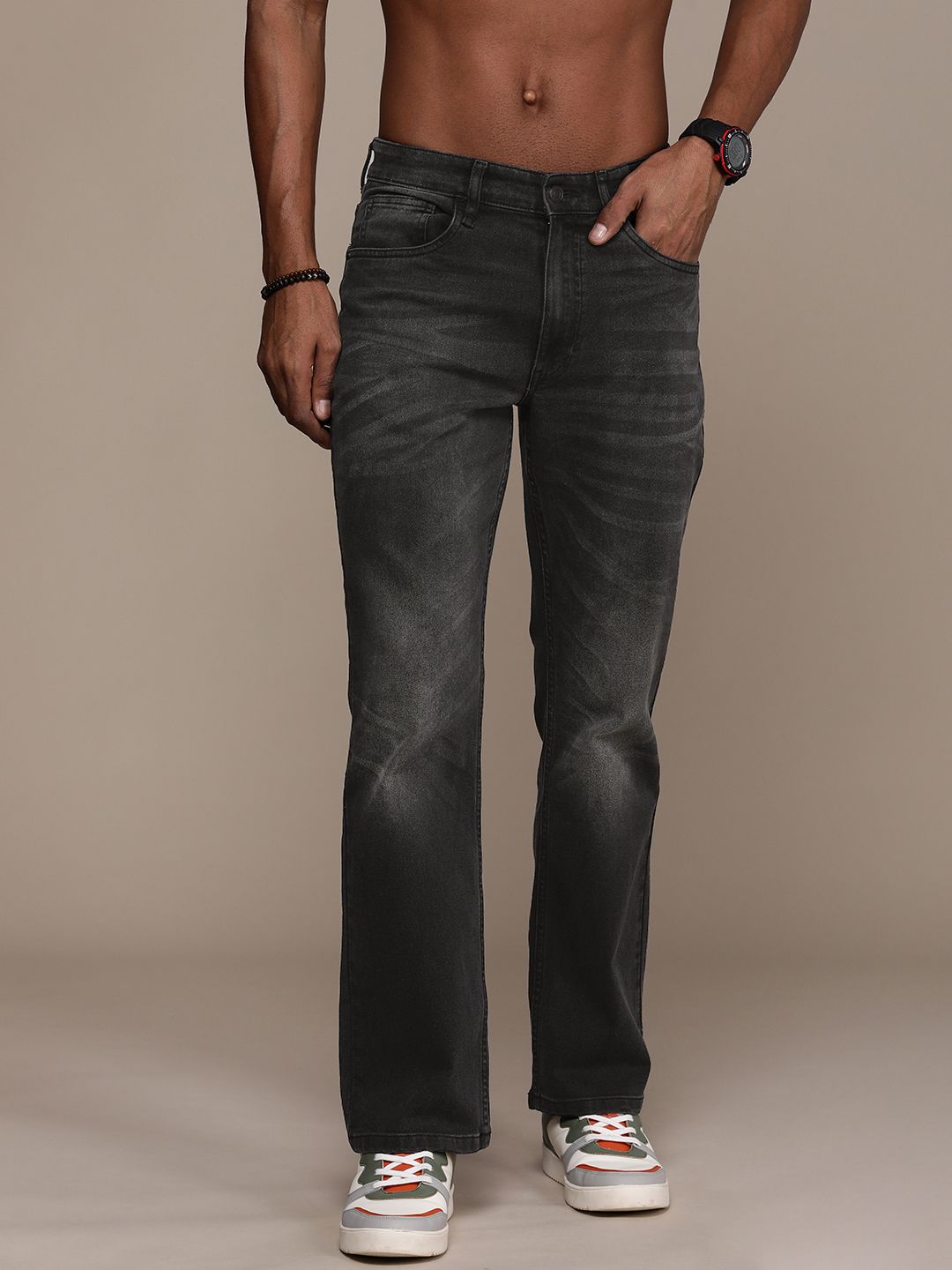 The Roadster Life Co. Men Bootcut Light Fade Stretchable Jeans-picture-52