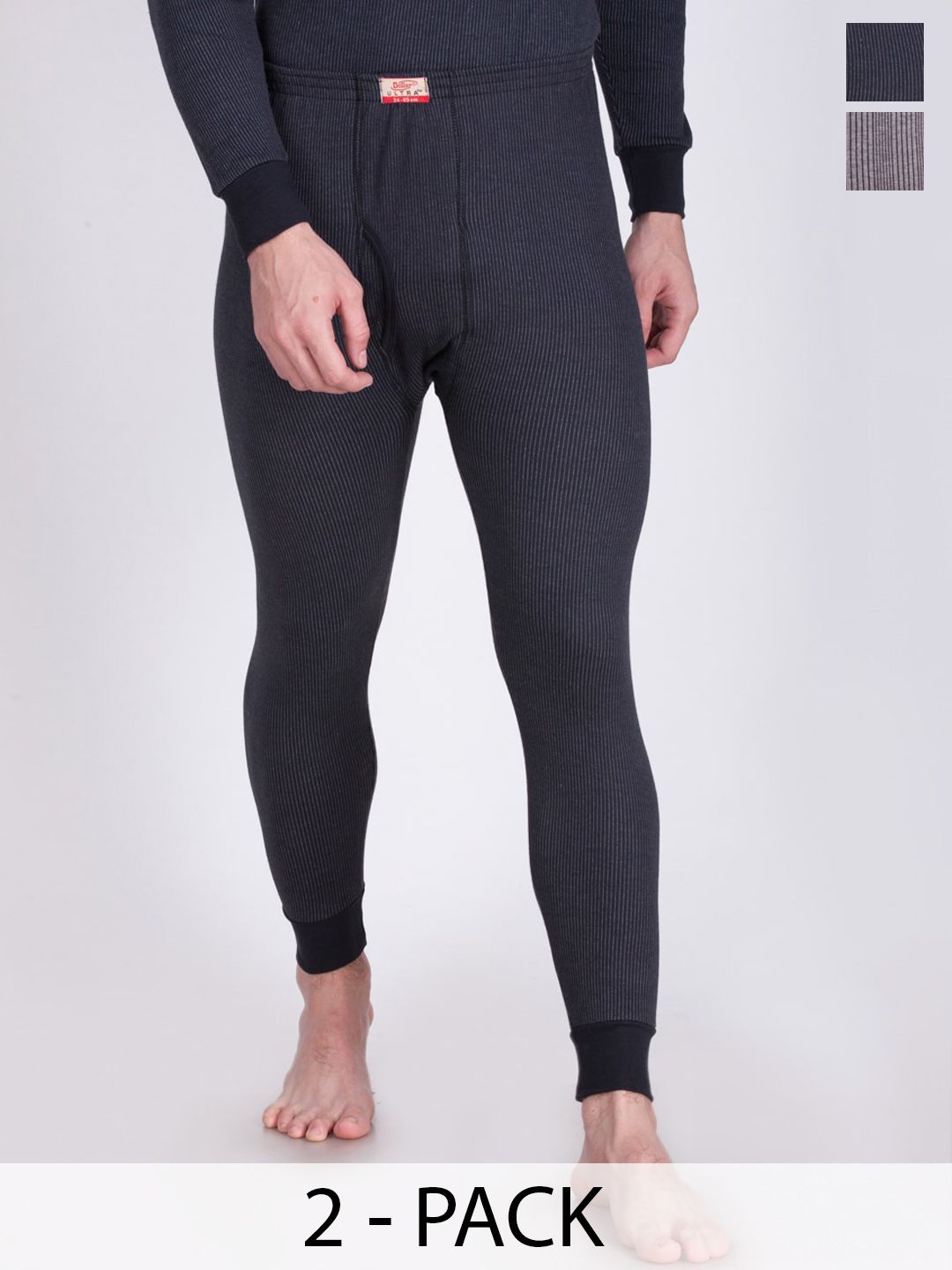 Dollar Ultra Men Pack Of 2 Cotton Skinny-Fit Thermal Bottoms-image-49