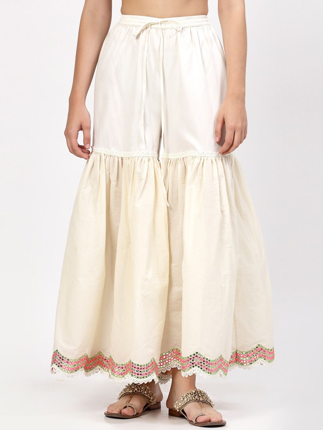 LELA Women Mirror Work Cotton Sharara-picture-42