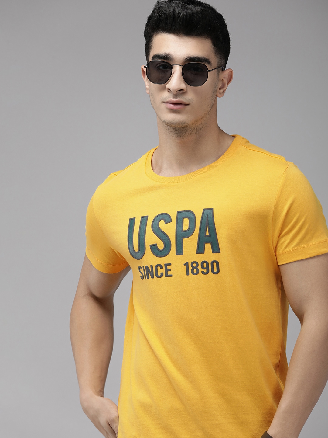 U.S. Polo Assn. Men Brand Logo Printed Pure Cotton Slim Fit T-shirt