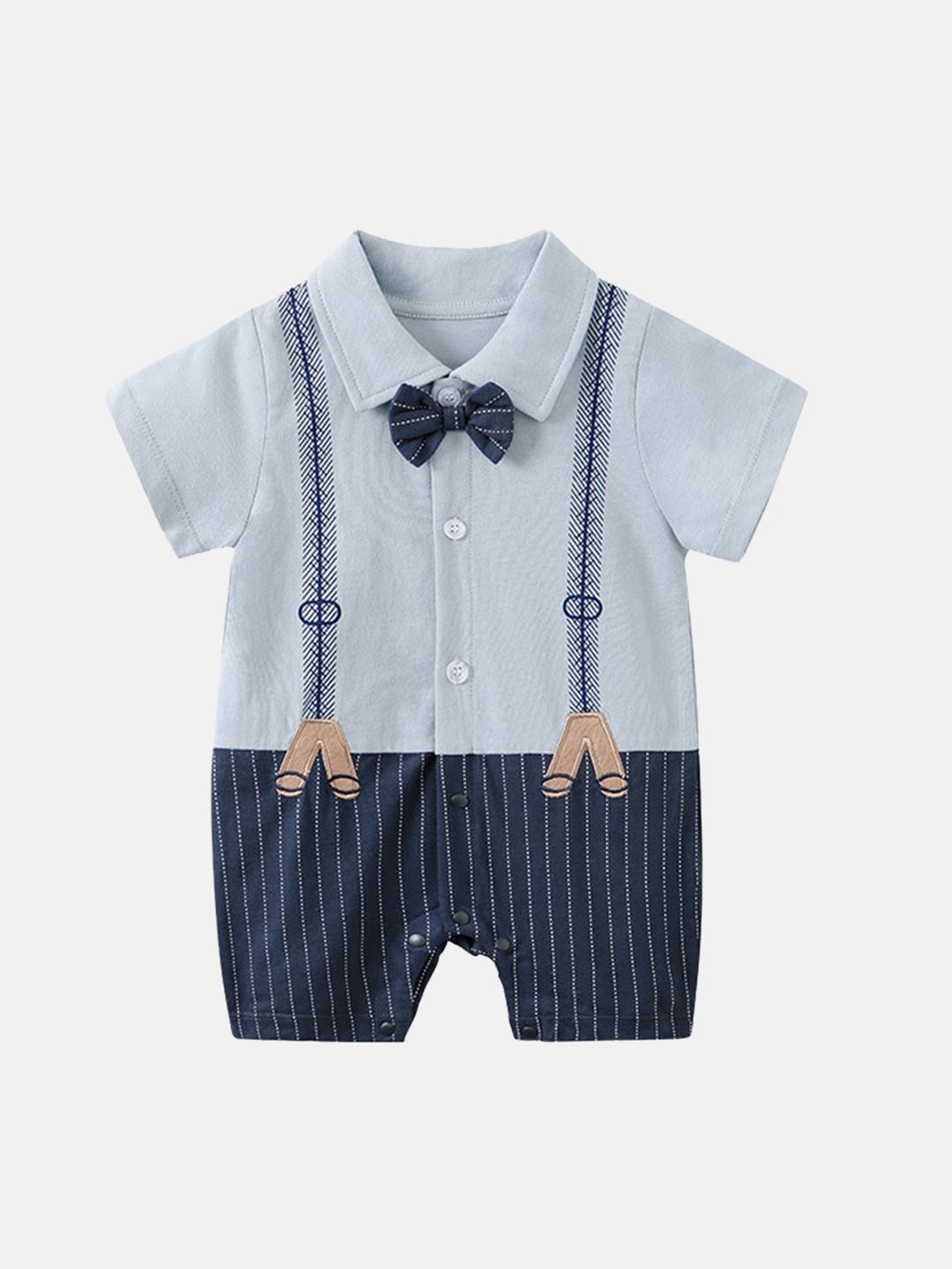 StyleCast Infant Boys Blue Cotton Rompers-picture-38