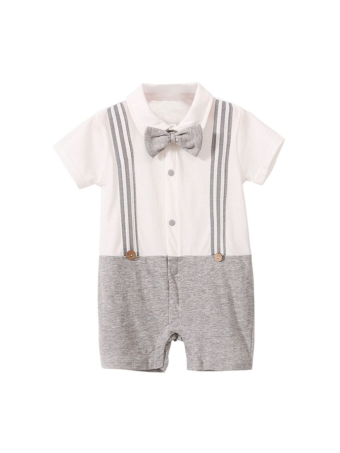 StyleCast Infant Boys White Cotton Rompers-picture-23